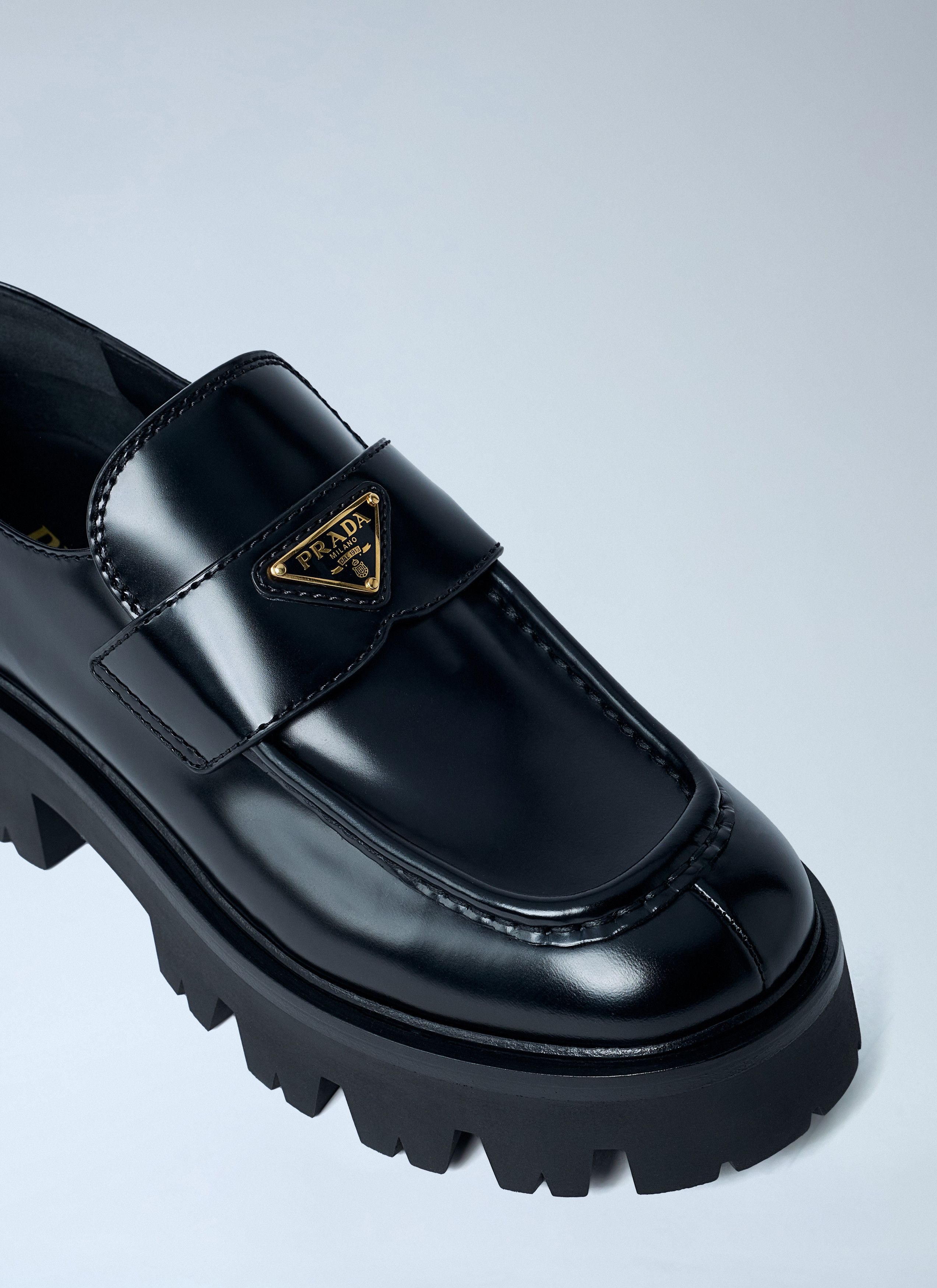 Prada Brushed Leather Loafers Size US 11 / IT 41 - 3 Thumbnail