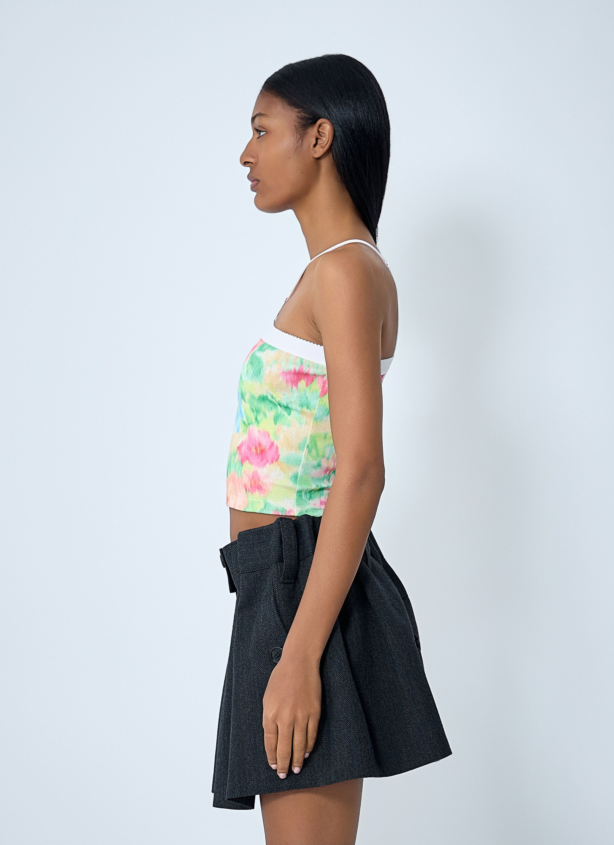 Prada Rib Floral Print Top Size M / US 6-8 / IT 42-44 - 3 Thumbnail