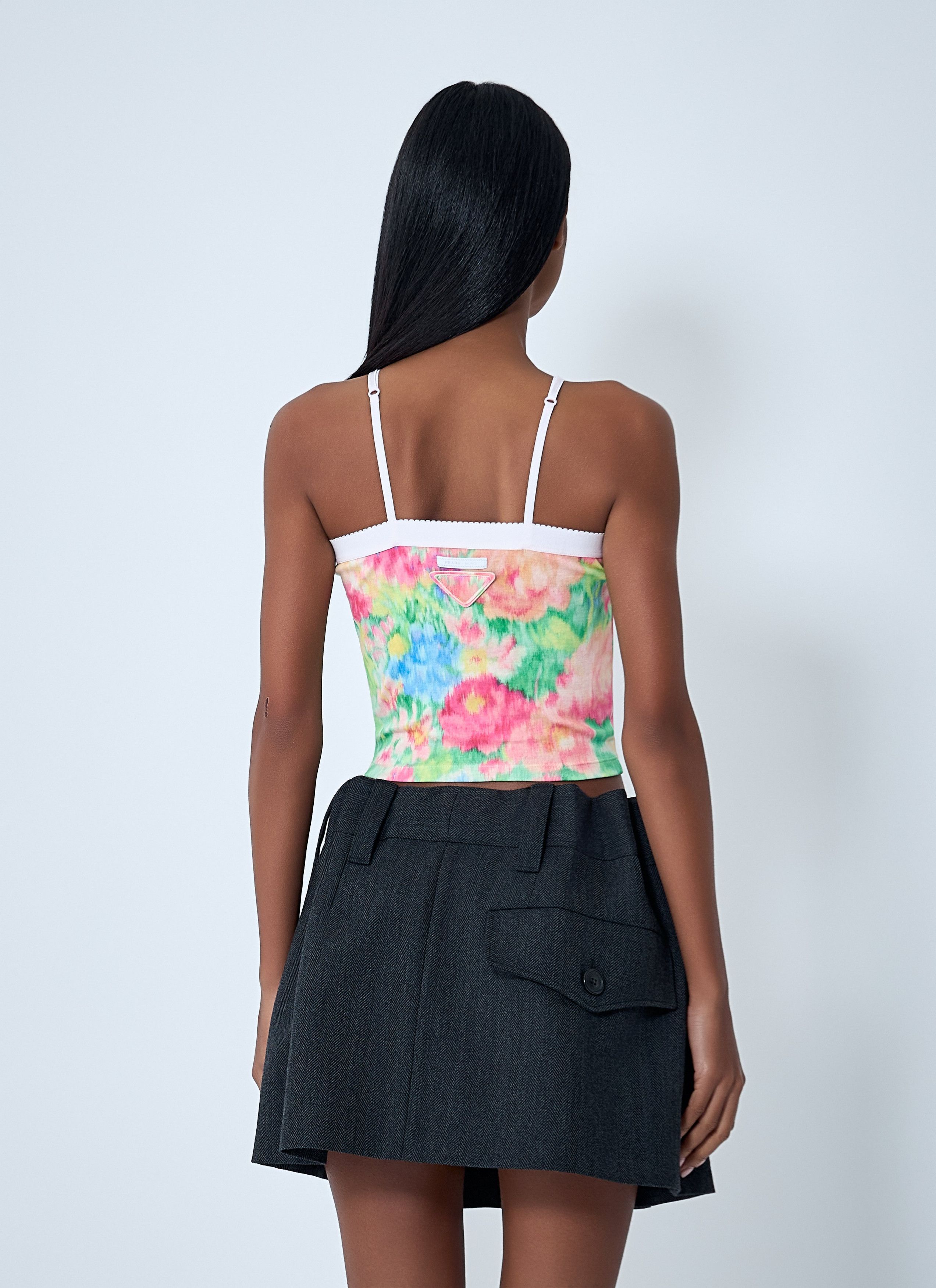 Prada Rib Floral Print Top Size M / US 6-8 / IT 42-44 - 4 Thumbnail