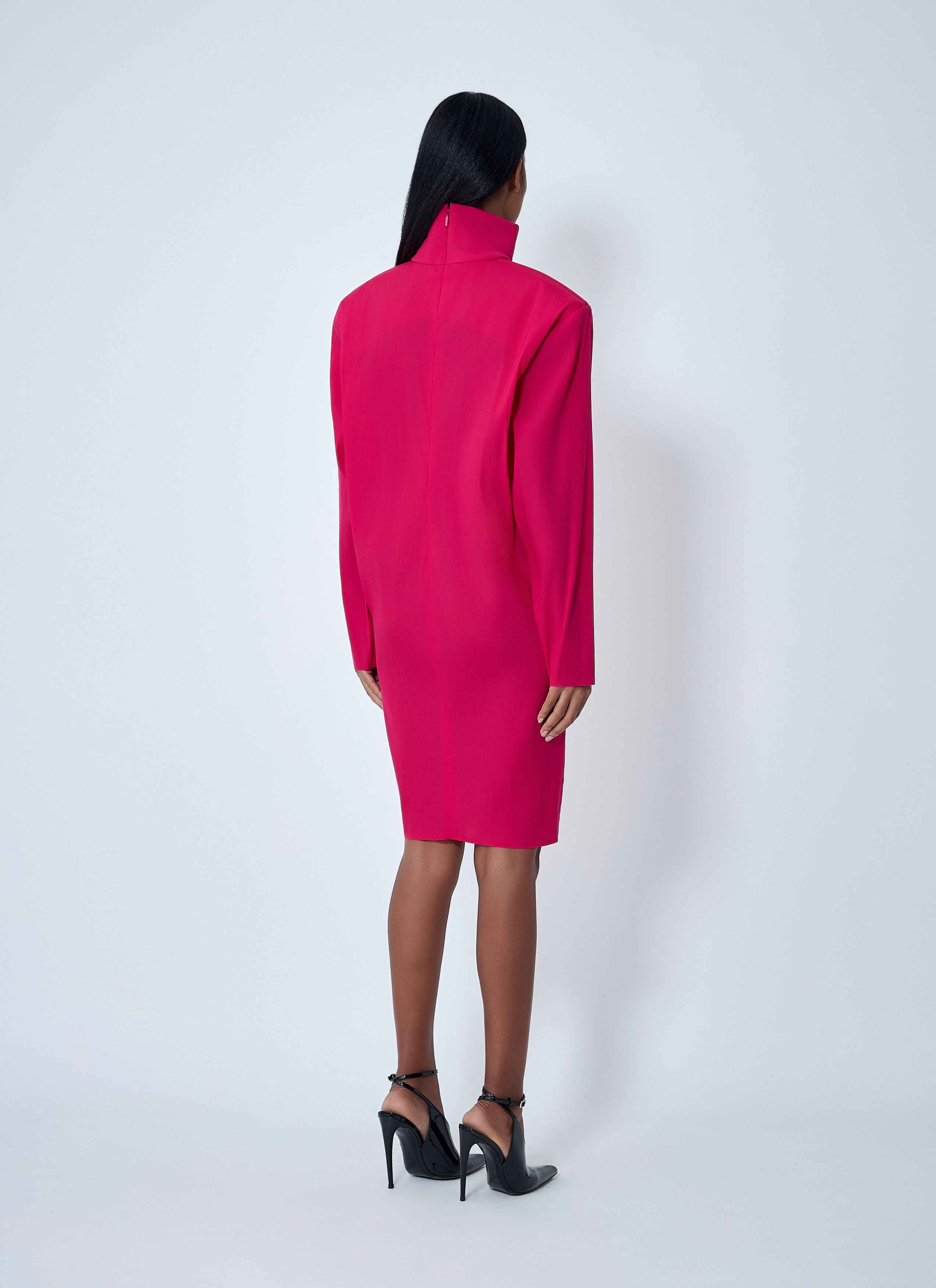 Saint Laurent Paris High Neck Long Sleeve Dress Size S / US 4 / IT 40 - 4 Thumbnail