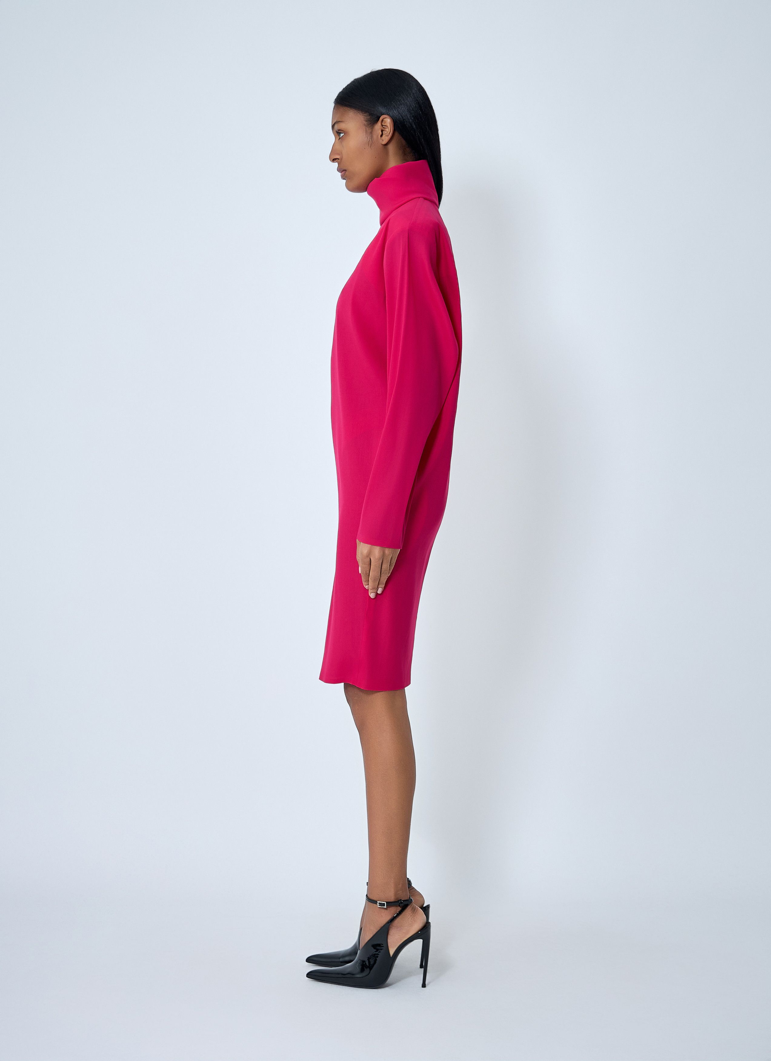 Saint Laurent Paris High Neck Long Sleeve Dress Size S / US 4 / IT 40 - 3 Thumbnail