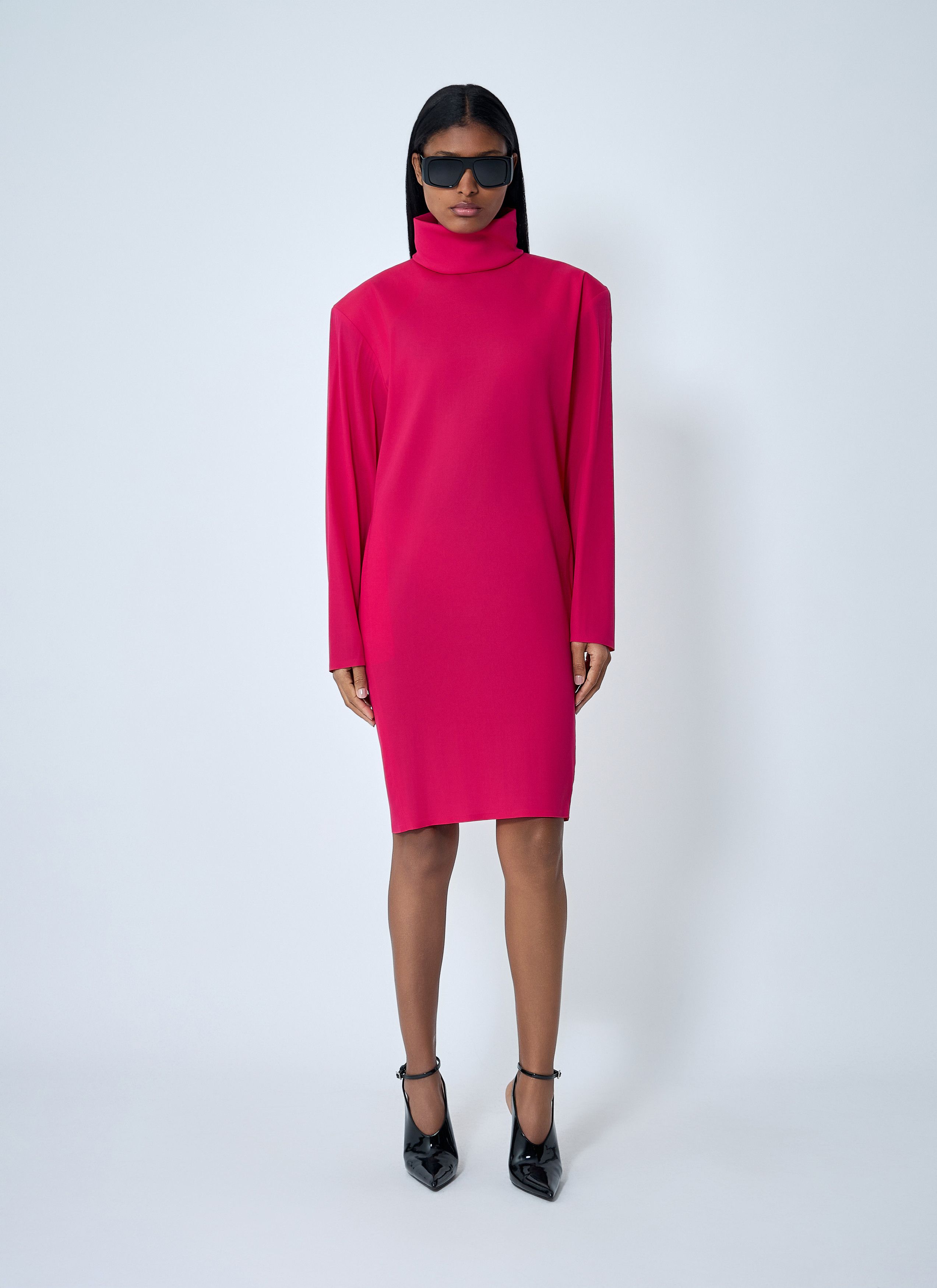 Saint Laurent Paris High Neck Long Sleeve Dress Size S / US 4 / IT 40 - 2 Thumbnail