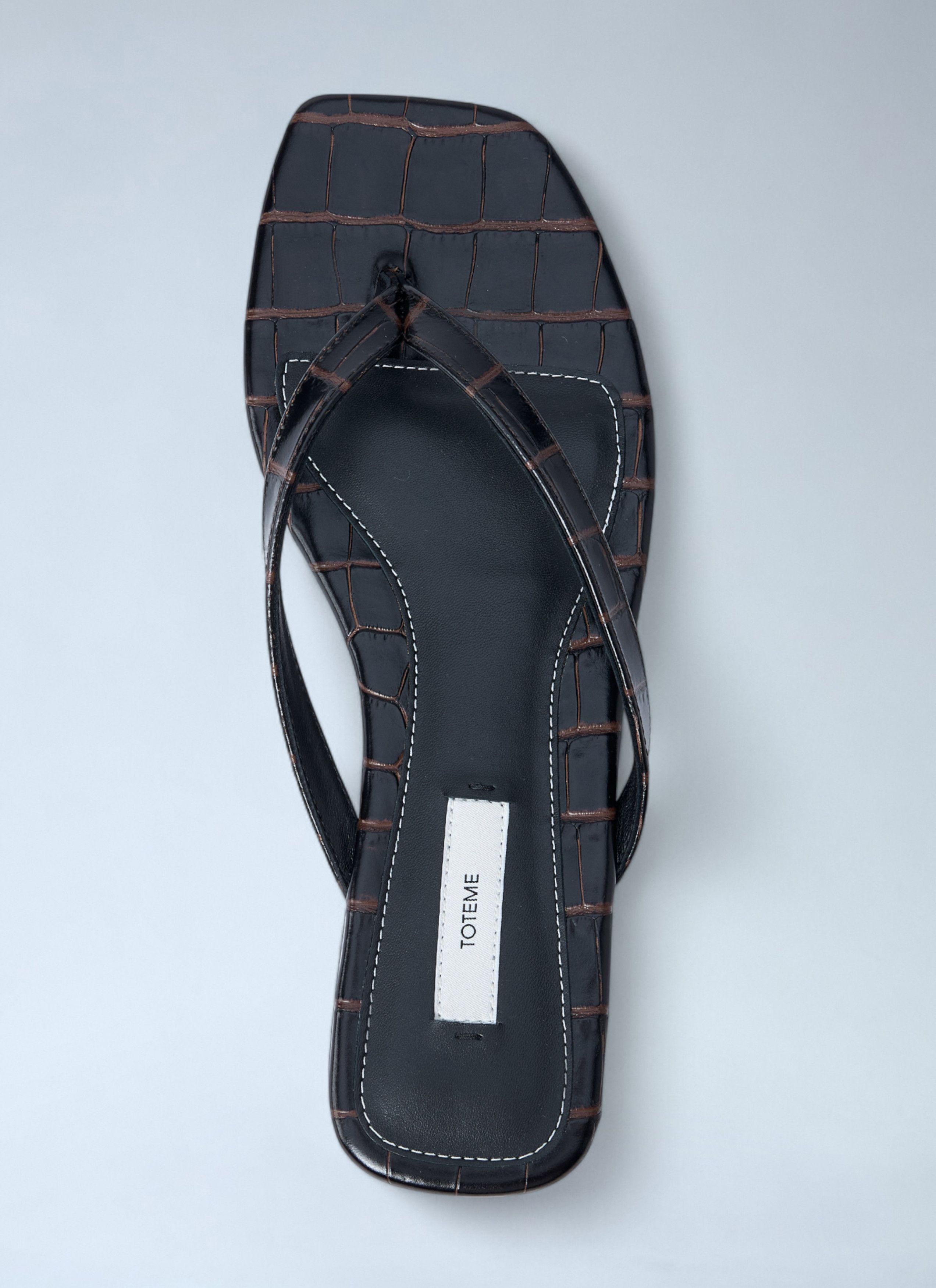 Toteme Croco-Embossed Flip Flops Size US 10 / IT 40 - 6 Thumbnail