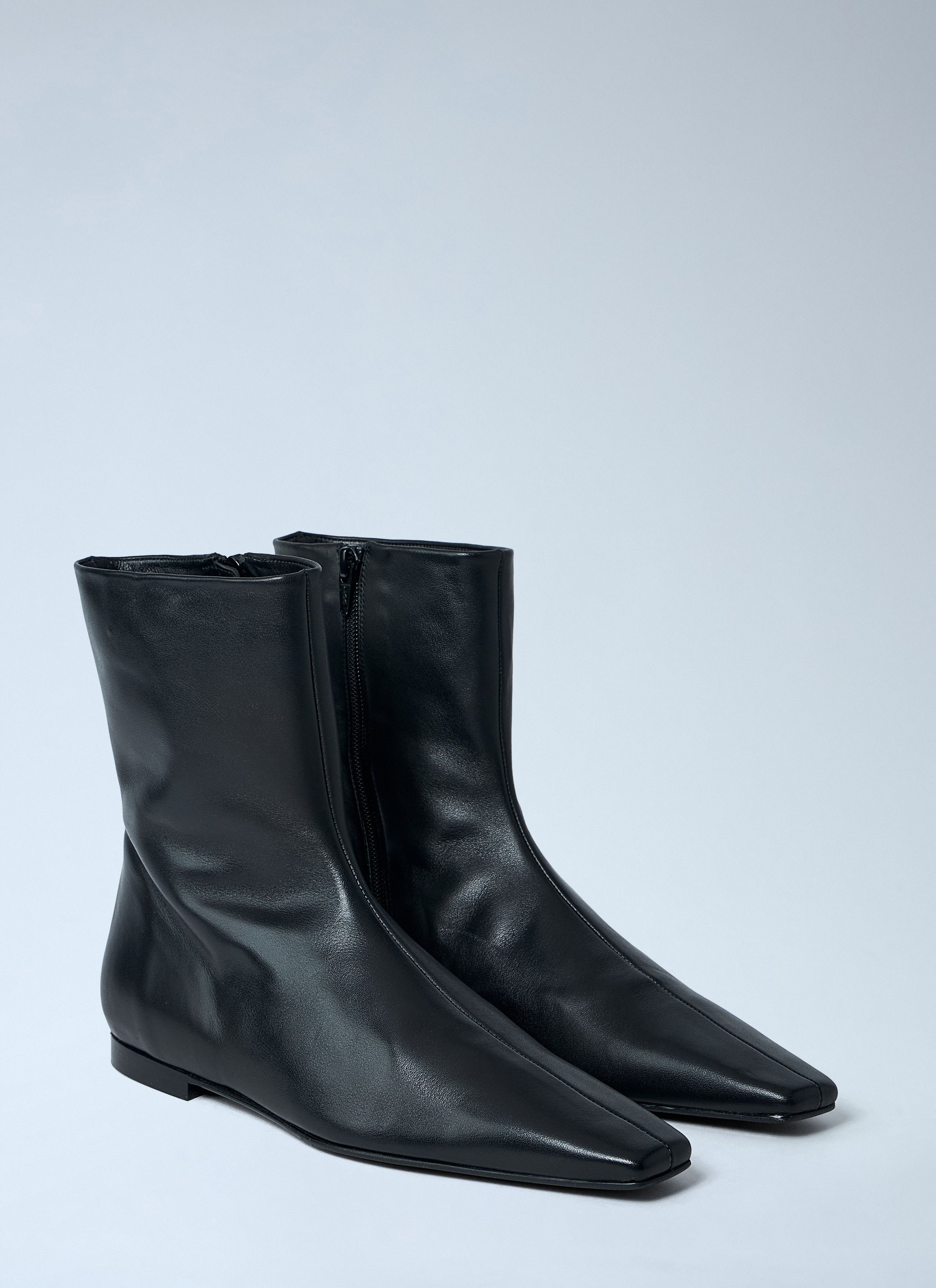 Toteme Zipped Leather Chelsea Boots Size US 7 / IT 37 - 2 Thumbnail