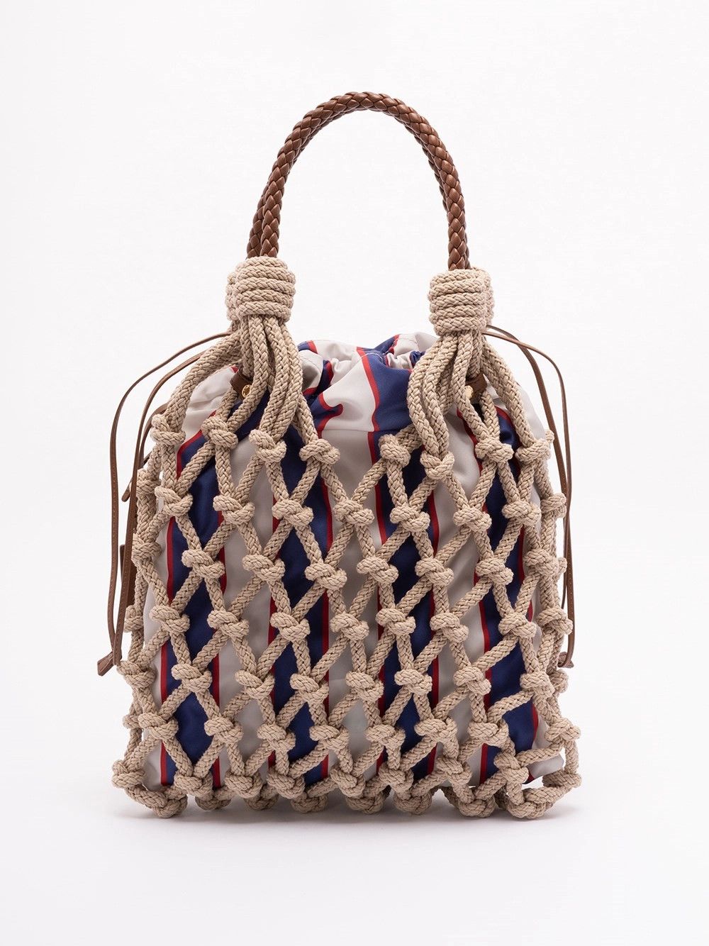 Prada ``Prada Noué` Cotton and Leather Handbag Size ONE SIZE - 2 Thumbnail