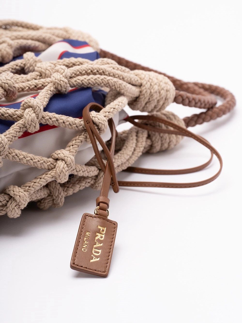 Prada ``Prada Noué` Cotton and Leather Handbag Size ONE SIZE - 4 Thumbnail