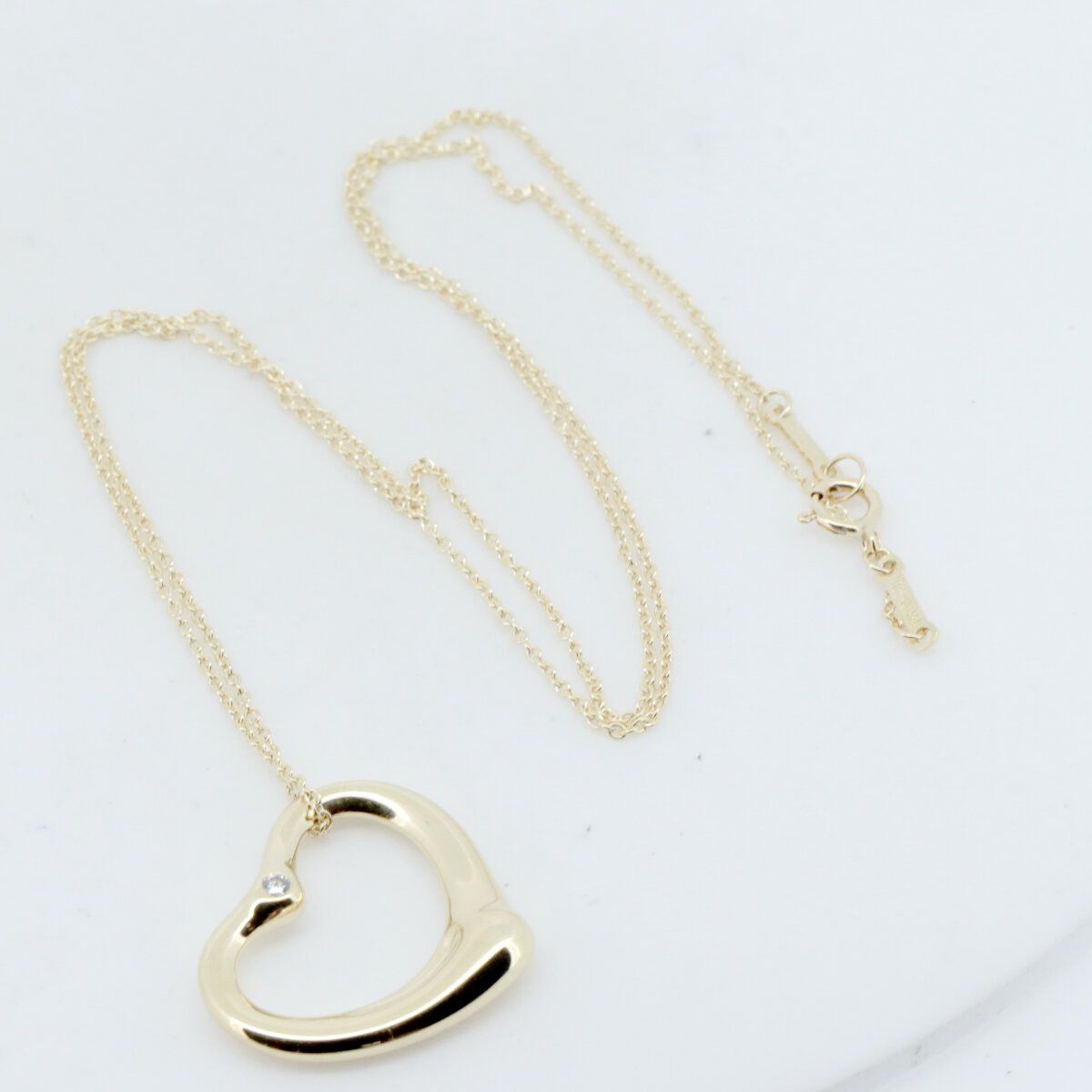 Tiffany & Co. Tiffany & Co. Tiffany Open Heart Au750 Necklace Crocodile skin Necklace DUTY FREE for USA Size ONE SIZE - 2 Thumbnail
