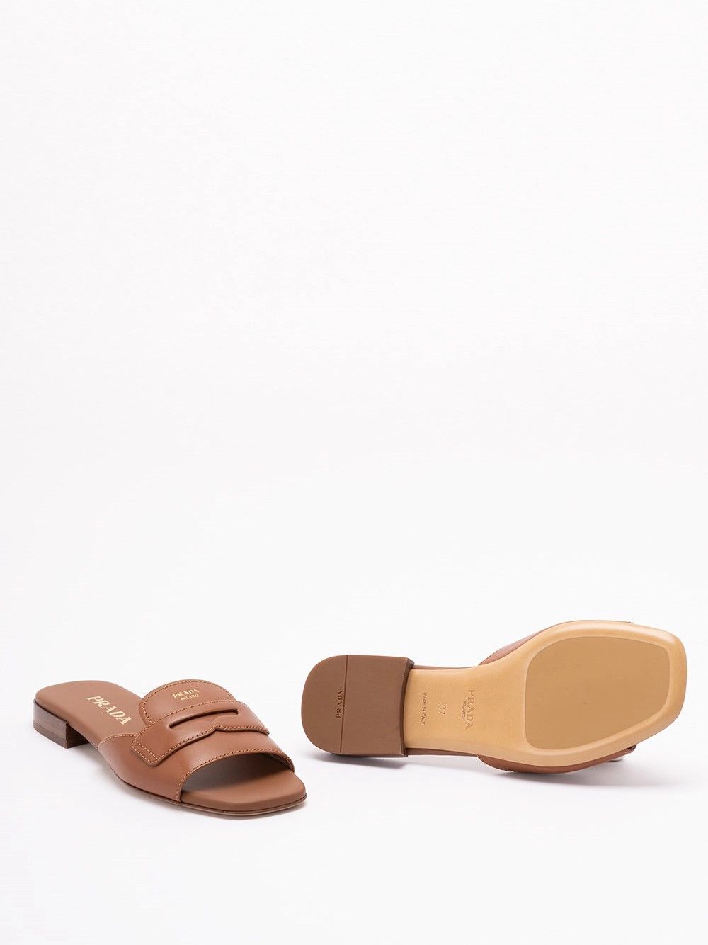 Prada Leather Slides Size US 7.5 / IT 37.5 - 4 Thumbnail