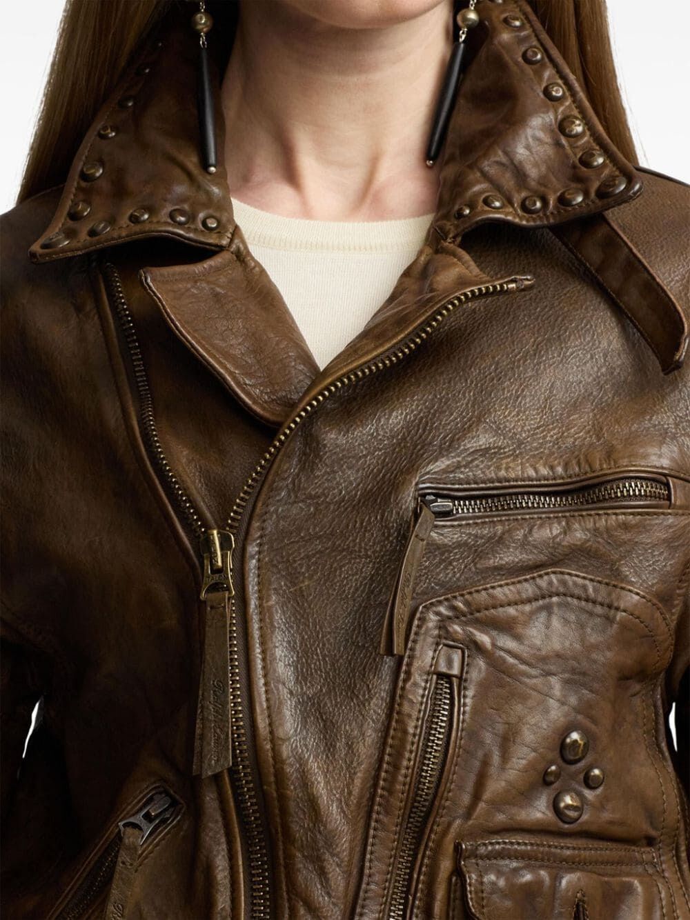 Ralph Lauren `Andrea` Leather Jacket Size S / US 4 / IT 40 - 5 Thumbnail