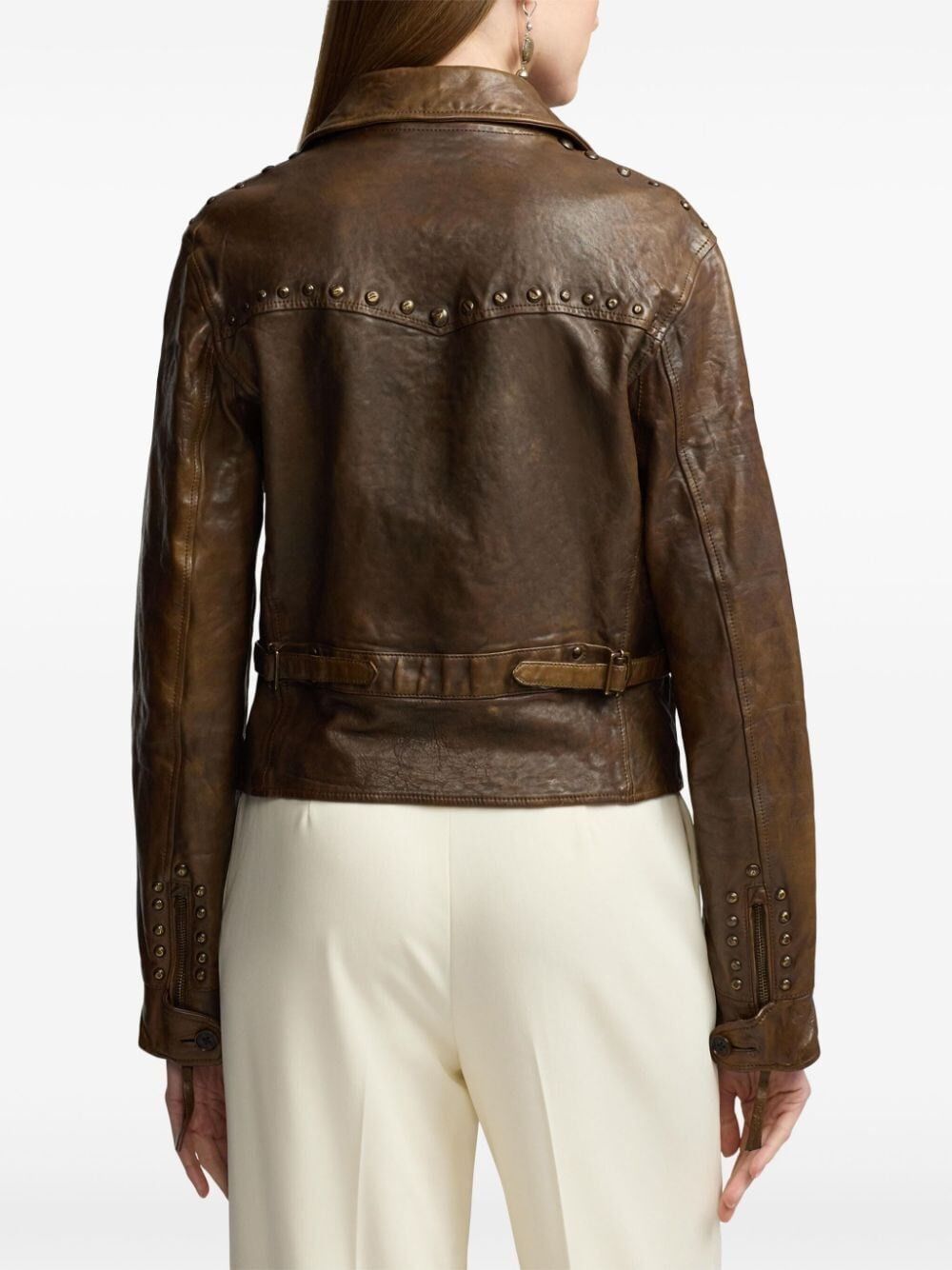 Ralph Lauren `Andrea` Leather Jacket Size M / US 6-8 / IT 42-44 - 3 Thumbnail