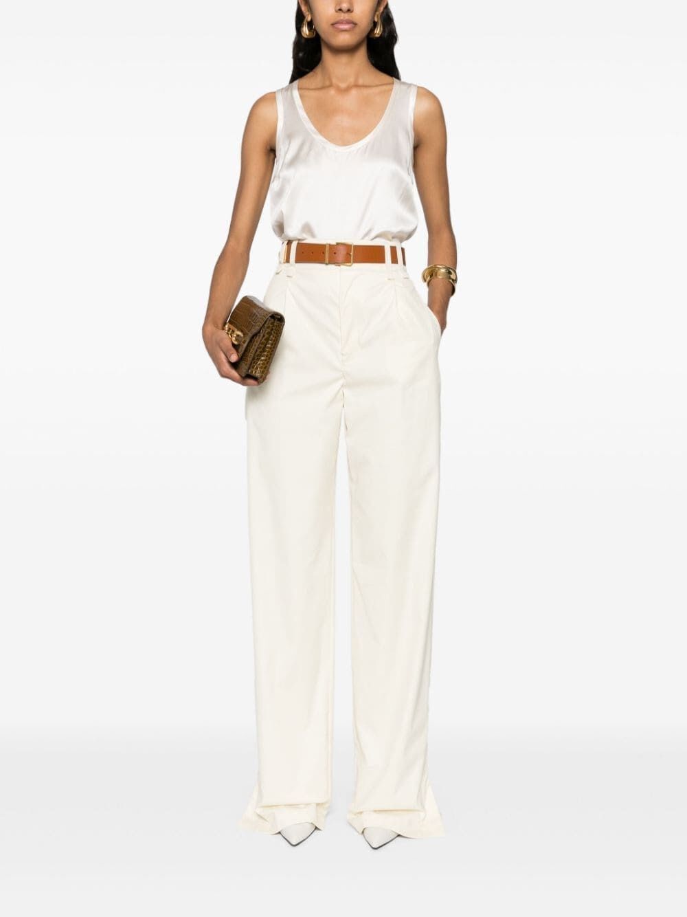 Saint Laurent Paris Wide Leg Pants Size 30" / US 8 / IT 44 - 2 Thumbnail