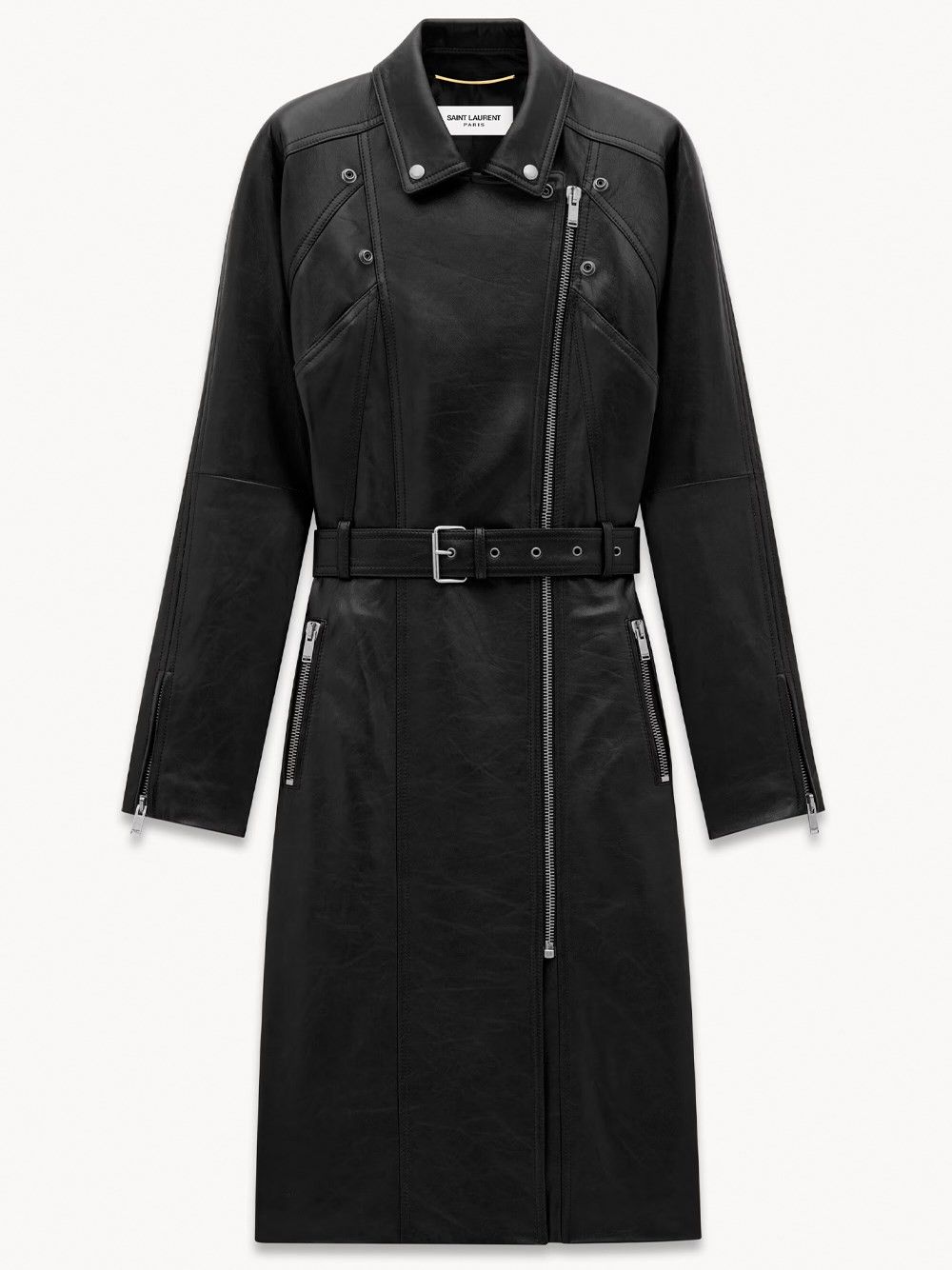 Saint Laurent Paris Leather Coat Size M / US 6-8 / IT 42-44 - 3 Thumbnail