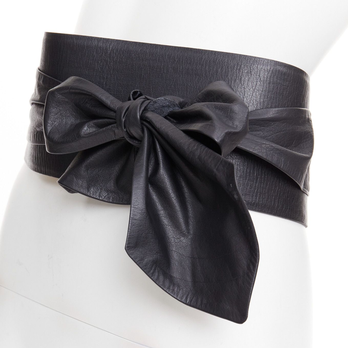 Other ANDRES OTALORA Viviendo Obi black leather tie front buckled wide belt Size ONE SIZE - 7 Thumbnail