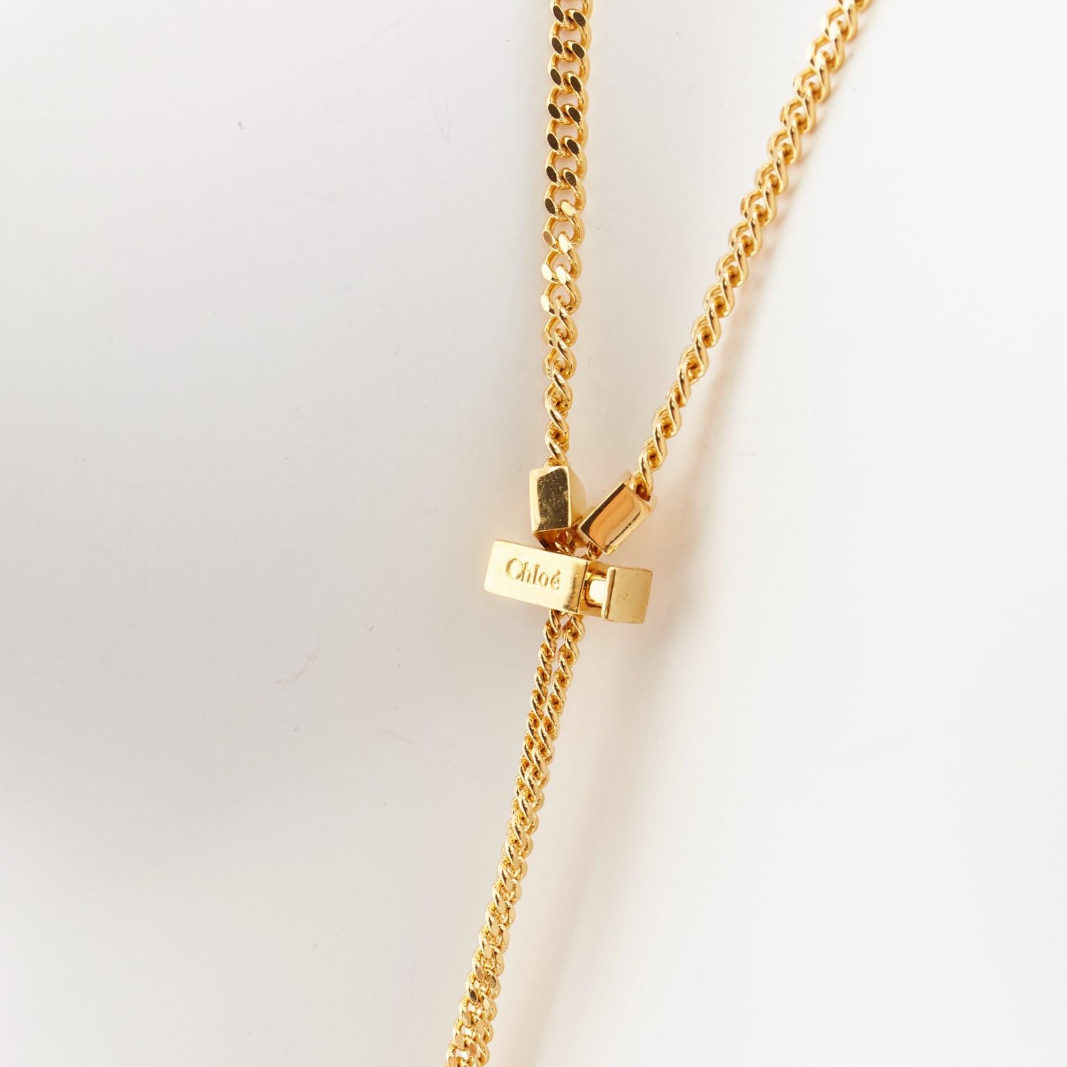 Chloe CHLOE Nicole brown leather gold Happy key chain bag charm long necklace Size ONE SIZE - 6 Thumbnail