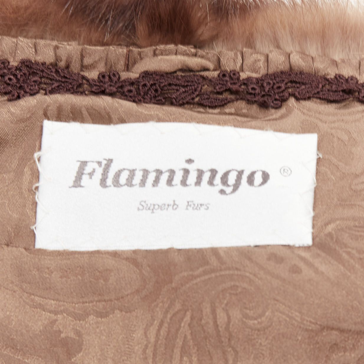 Other FLAMINGO brown real Russian fur tassel tiered shawl scarf stole Size ONE SIZE - 8 Thumbnail