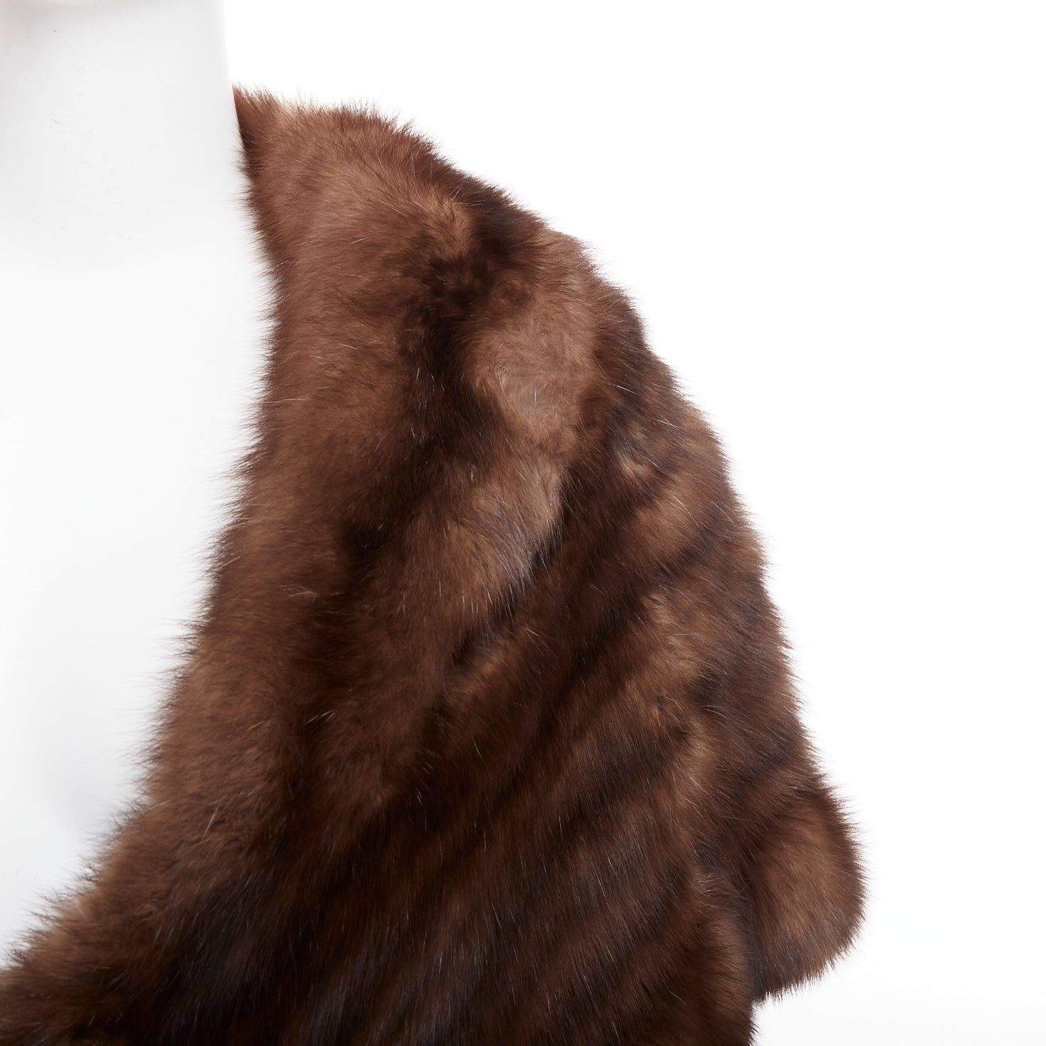 Other FLAMINGO brown real Russian fur tassel tiered shawl scarf stole Size ONE SIZE - 7 Thumbnail