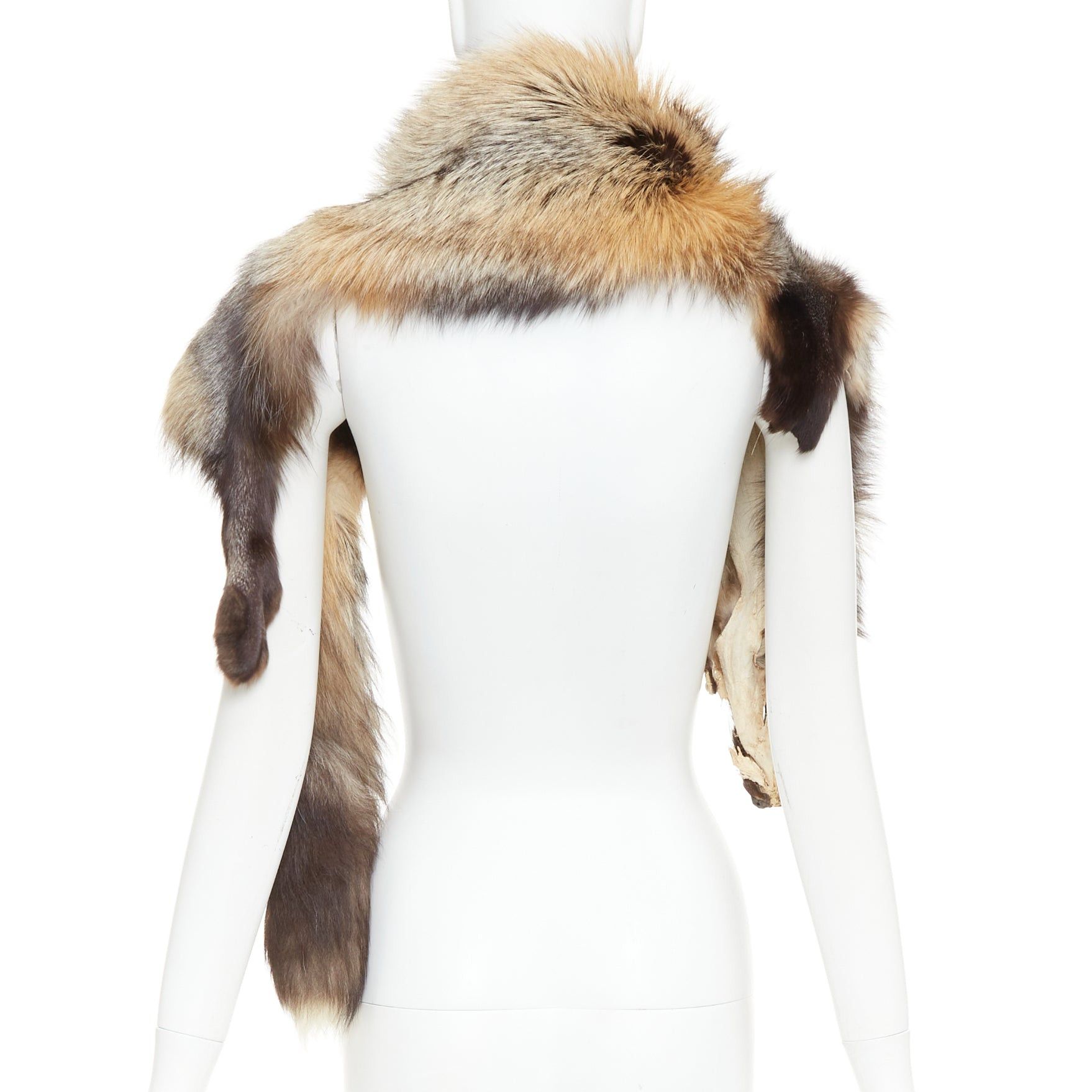 Other Brown ombre genuine fur animal scarf stole Size ONE SIZE - 5 Thumbnail