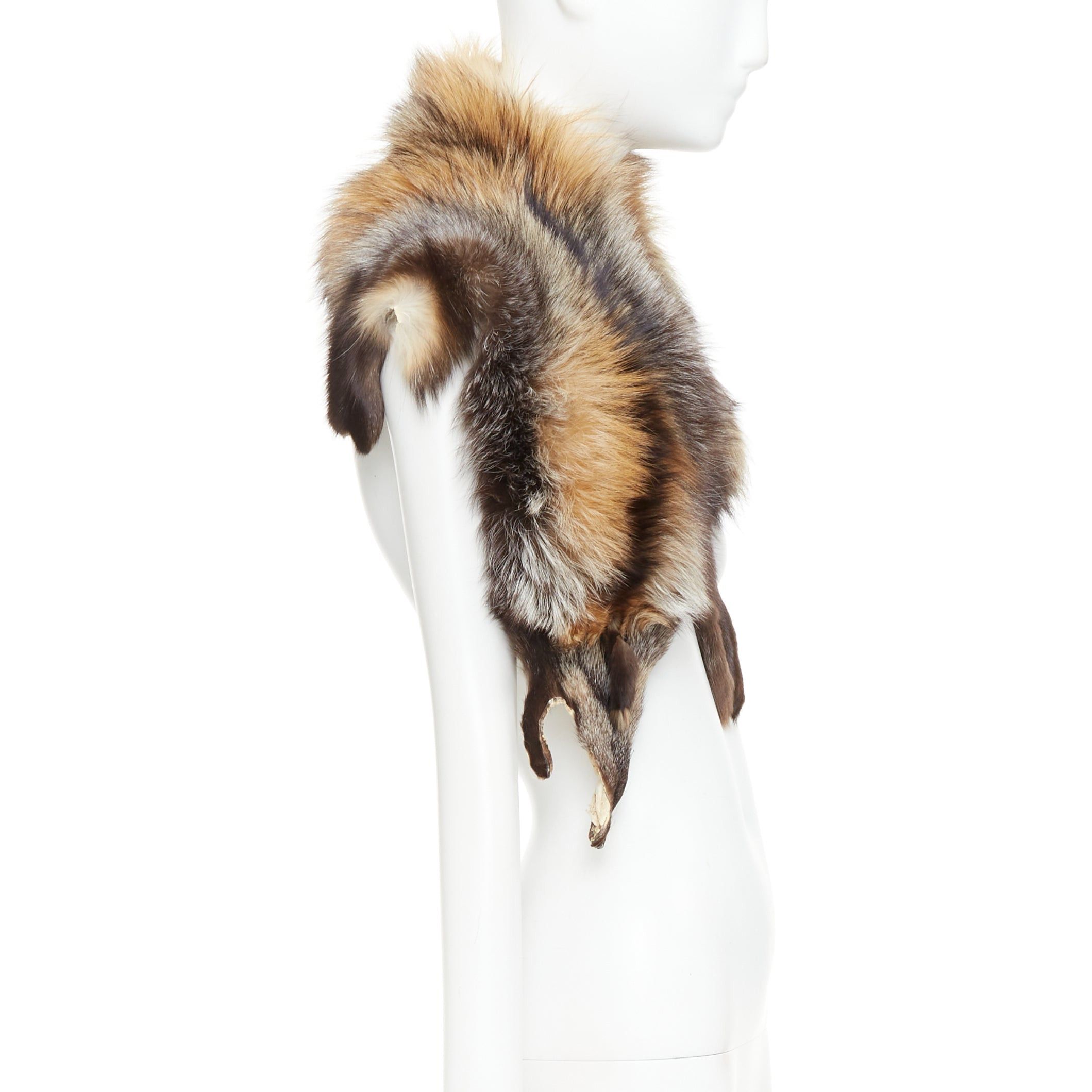 Other Brown ombre genuine fur animal scarf stole Size ONE SIZE - 4 Thumbnail