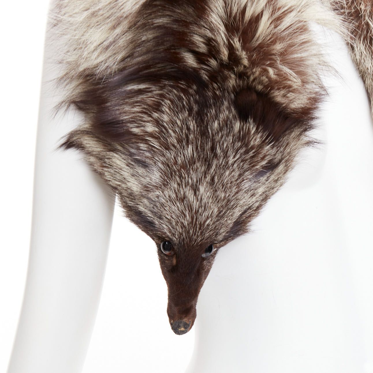 Other Brown silver ombre genuine fur animal scarf stole Size ONE SIZE - 2 Thumbnail