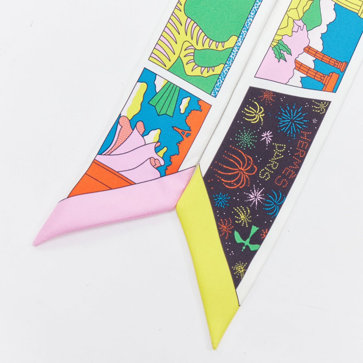 Hermes HERMES Factory Suite Twilly Baptiste Virot 100% silk multi tie slim scarf Size ONE SIZE - 3 Thumbnail