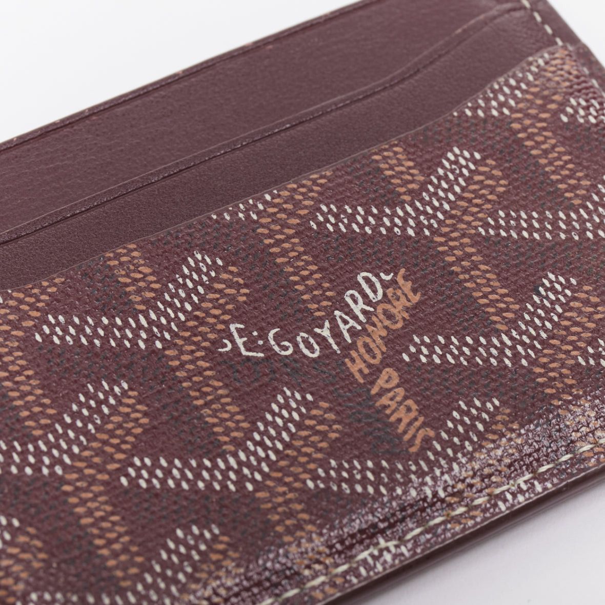 Goyard GOYARD Goyardine 4-slot red bordeaux white logo card holder Size ONE SIZE - 6 Thumbnail