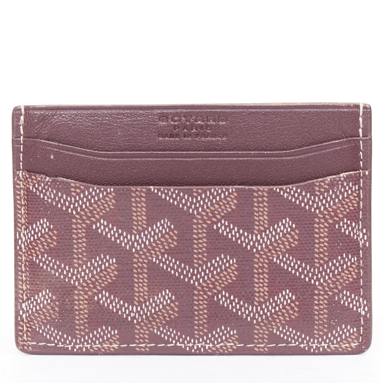 Goyard GOYARD Goyardine 4-slot red bordeaux white logo card holder Size ONE SIZE - 4 Thumbnail