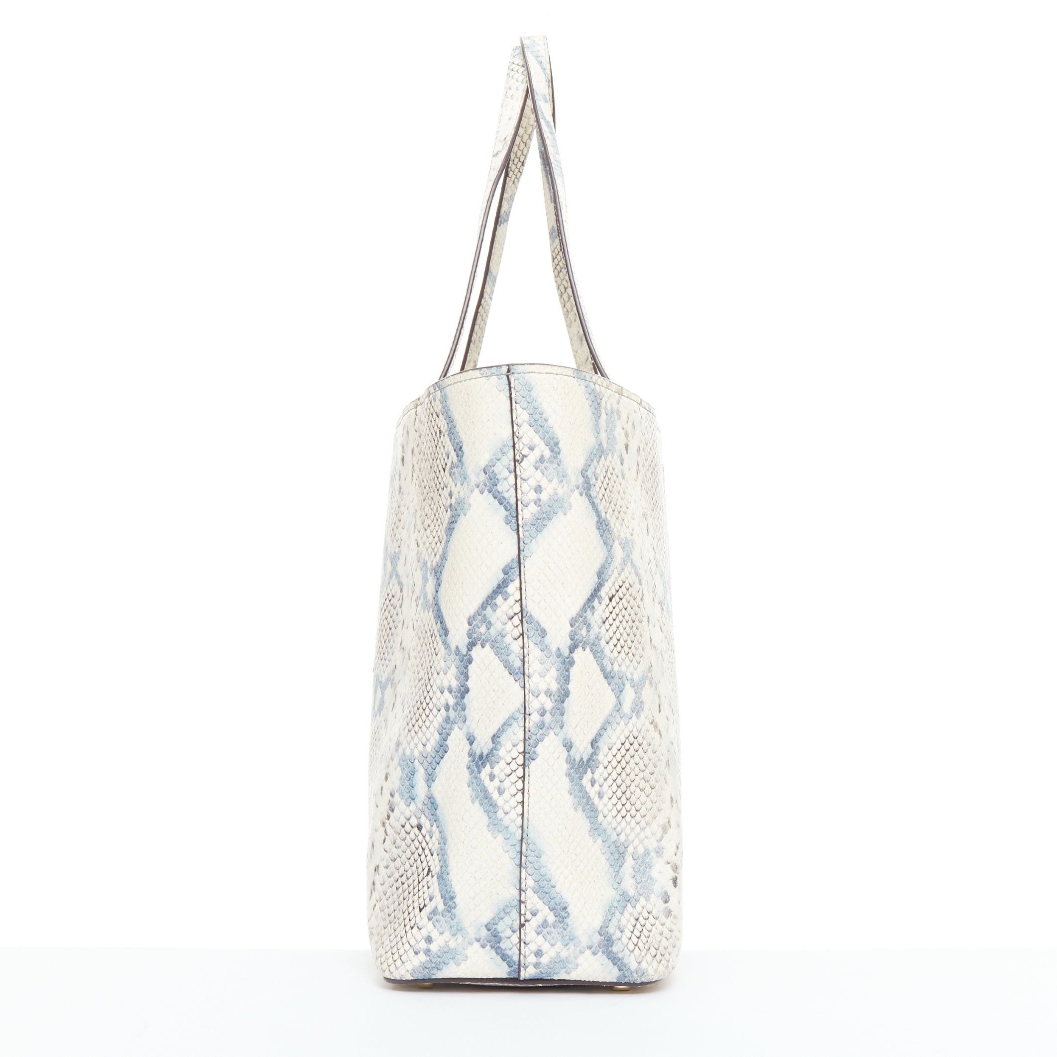 Kate Spade KATE SPADE blue cream scaled print goat skin gold logo drawstring tote bag Size ONE SIZE - 4 Thumbnail