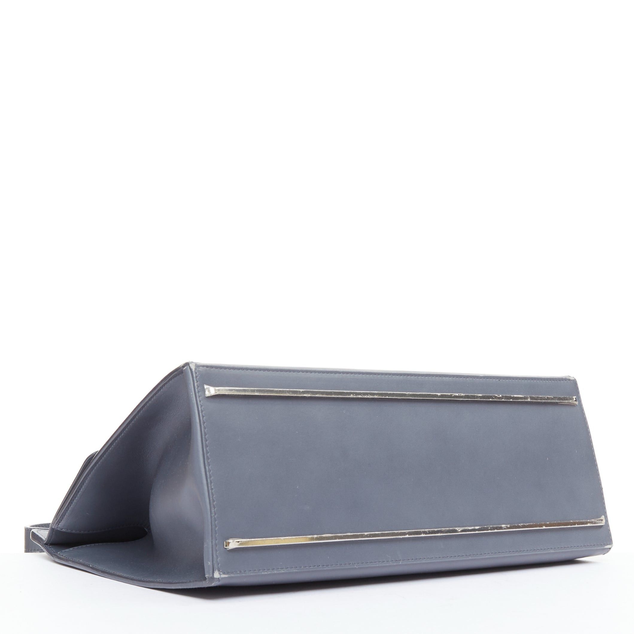 Balenciaga BALENCIAGA Le Dix Cartable Medium grey leather gold hardware structured top handle flap bag Size ONE SIZE - 6 Thumbnail