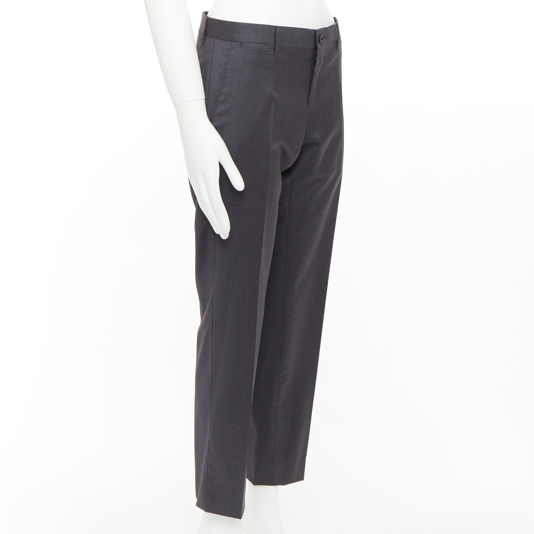 Dolce & Gabbana DOLCE GABBANA grey virgin wool blend mid waist cropped dress trousers IT44 XS Size US 26 / EU 42 - 3 Thumbnail