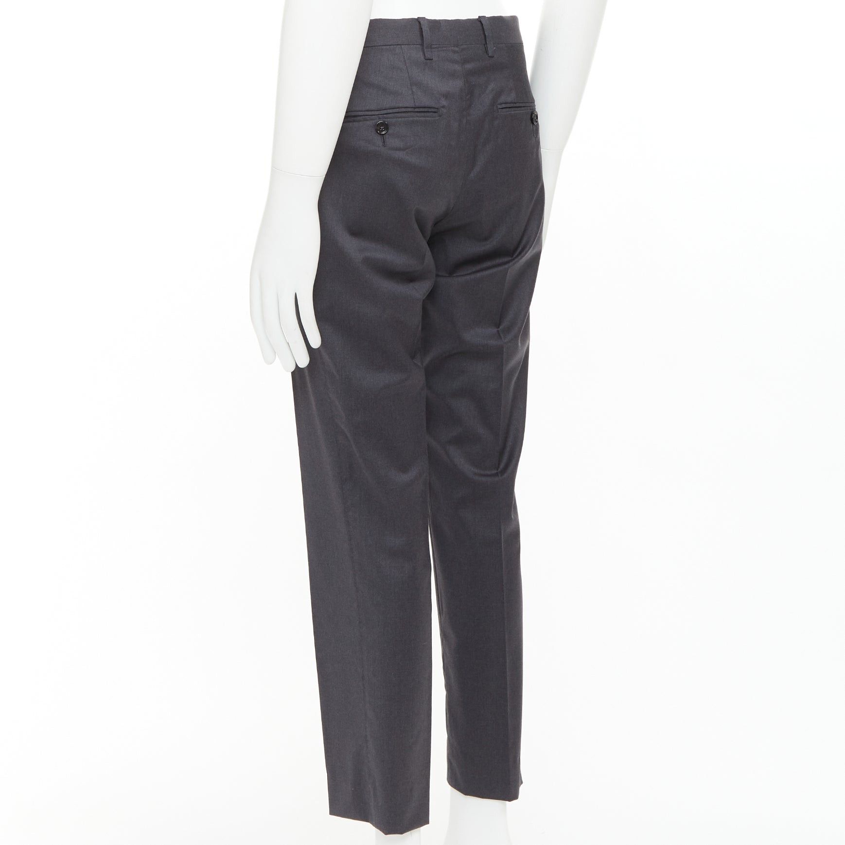 Dolce & Gabbana DOLCE GABBANA grey virgin wool blend mid waist cropped dress trousers IT44 XS Size US 26 / EU 42 - 6 Thumbnail