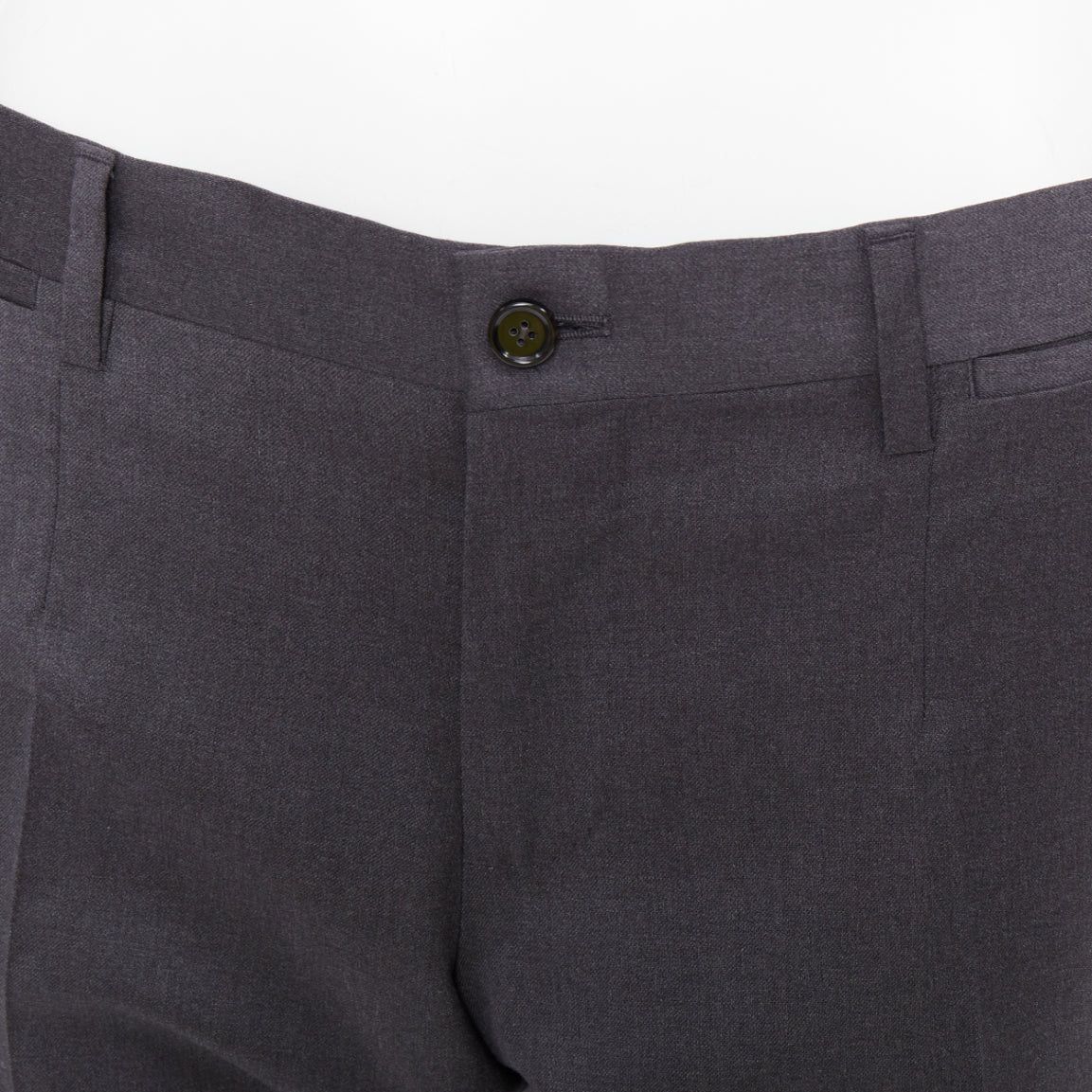 Dolce & Gabbana DOLCE GABBANA grey virgin wool blend mid waist cropped dress trousers IT44 XS Size US 26 / EU 42 - 2 Thumbnail