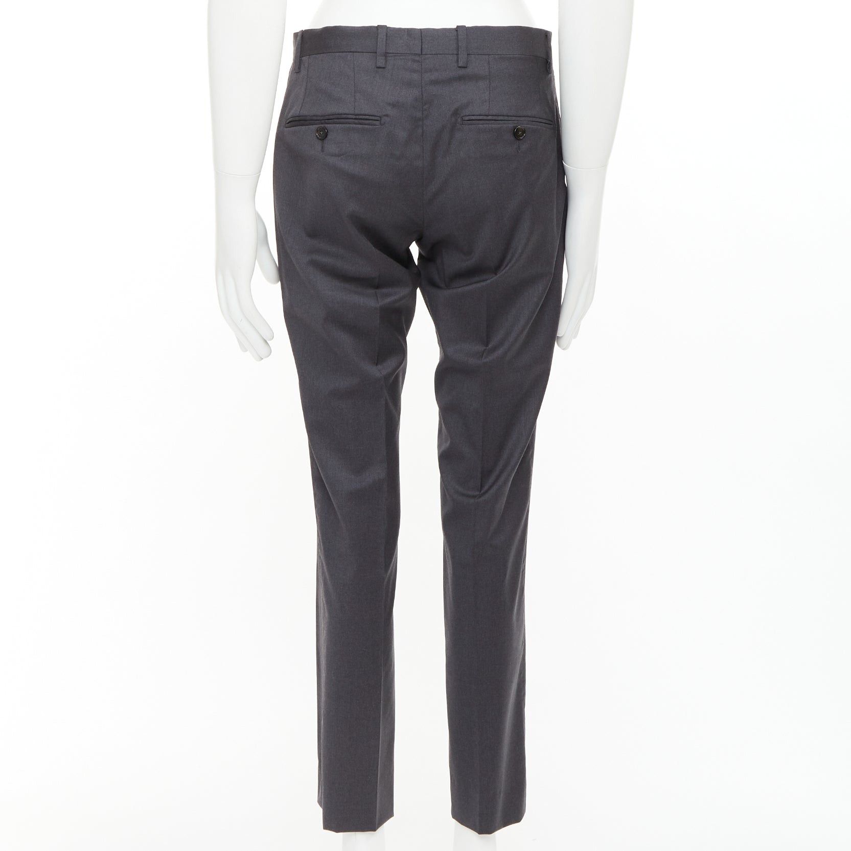 Dolce & Gabbana DOLCE GABBANA grey virgin wool blend mid waist cropped dress trousers IT44 XS Size US 26 / EU 42 - 5 Thumbnail