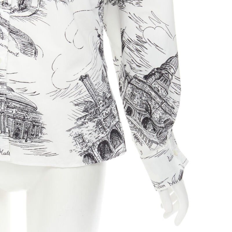 Philosophy di Lorenzo Serafini PHILOSOPHY DI LORENZO SERAFINI white landmark illustration cotton shirt IT38 XS Size XS / US 0-2 / IT 36-38 - 8 Thumbnail