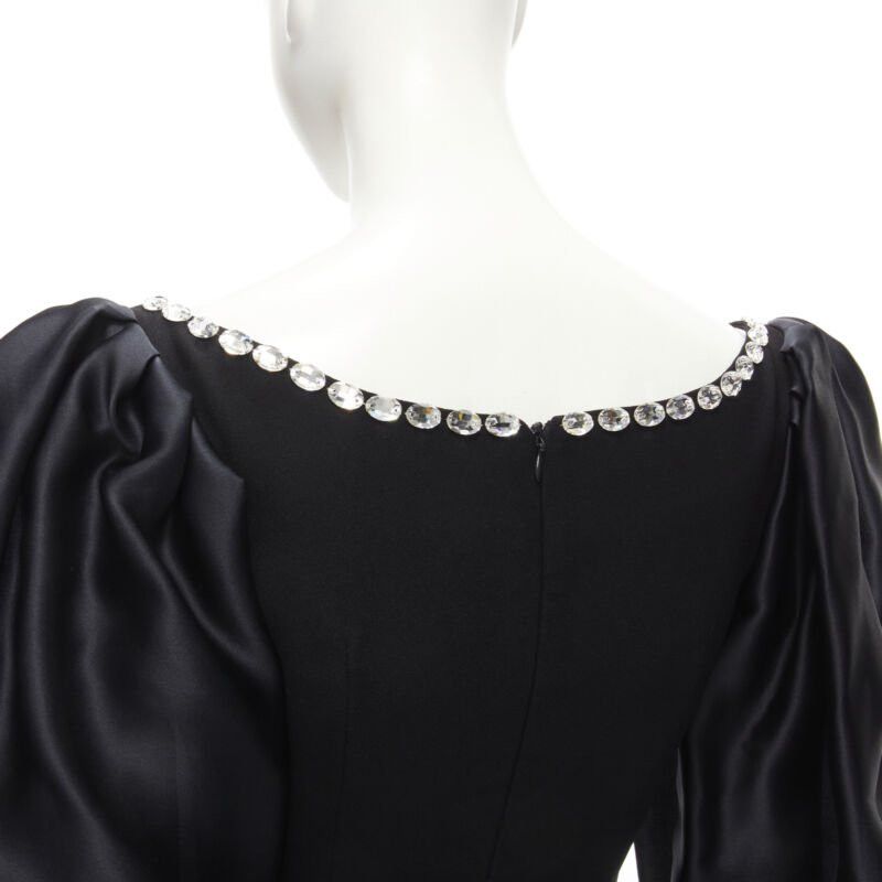 Other RASARIO black crystal embellished neckline puff balloon sleeves dress FR36 S Size S / US 4 / IT 40 - 7 Thumbnail