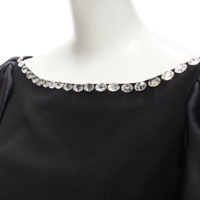 Other RASARIO black crystal embellished neckline puff balloon sleeves dress FR36 S Size S / US 4 / IT 40 - 2 Thumbnail