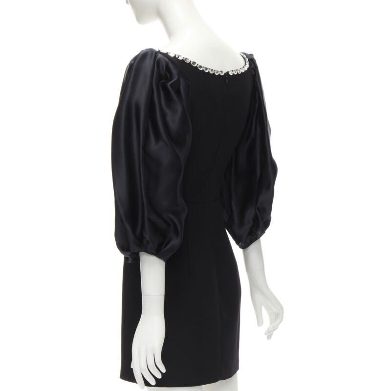 Other RASARIO black crystal embellished neckline puff balloon sleeves dress FR36 S Size S / US 4 / IT 40 - 6 Thumbnail