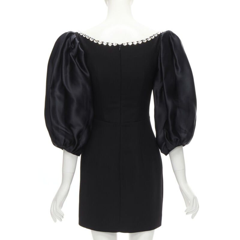 Other RASARIO black crystal embellished neckline puff balloon sleeves dress FR36 S Size S / US 4 / IT 40 - 5 Thumbnail