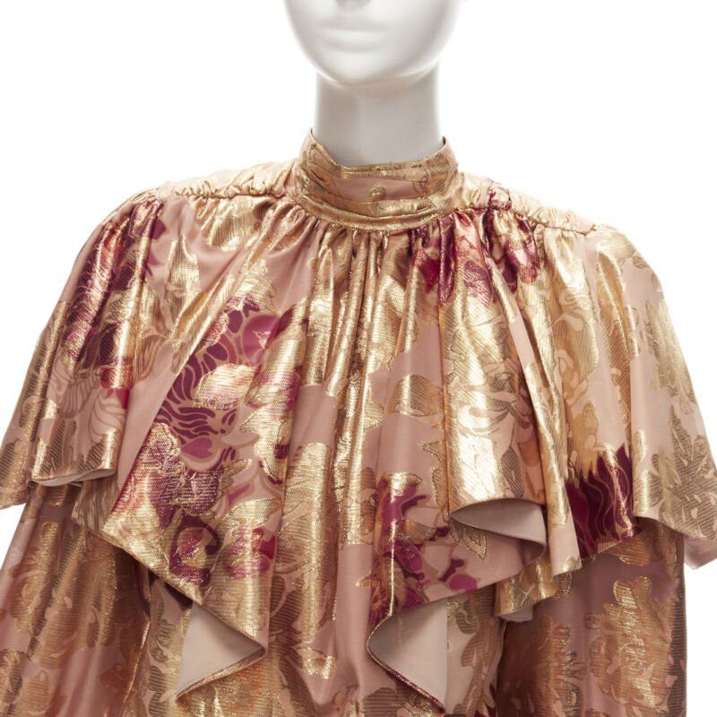 Other RAISA VANESSA rose gold foil jacquard rhinestone buttons Victorian top FR34 XS Size XS / US 0-2 / IT 36-38 - 7 Thumbnail