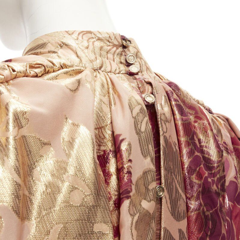 Other RAISA VANESSA rose gold foil jacquard rhinestone buttons Victorian top FR34 XS Size XS / US 0-2 / IT 36-38 - 8 Thumbnail