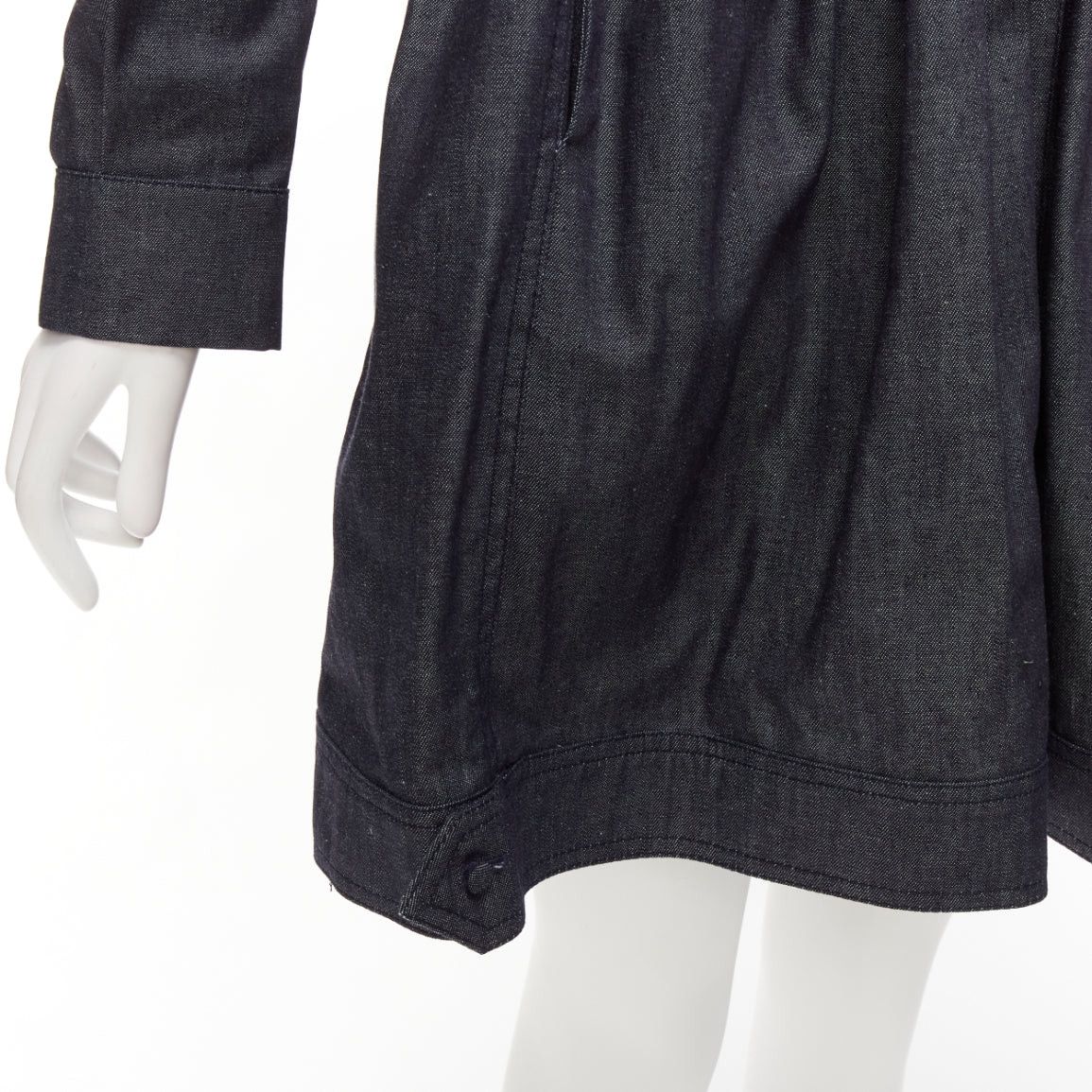 Other DICE KAYEK dark blue cotton denim pleated front pocketed safari dress FR34 XS Size XS / US 0-2 / IT 36-38 - 7 Thumbnail