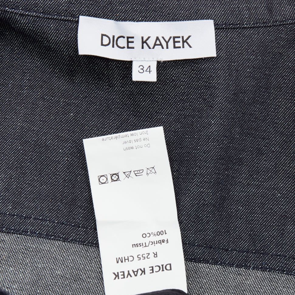 Other DICE KAYEK dark blue cotton denim pleated front pocketed safari dress FR34 XS Size XS / US 0-2 / IT 36-38 - 8 Thumbnail
