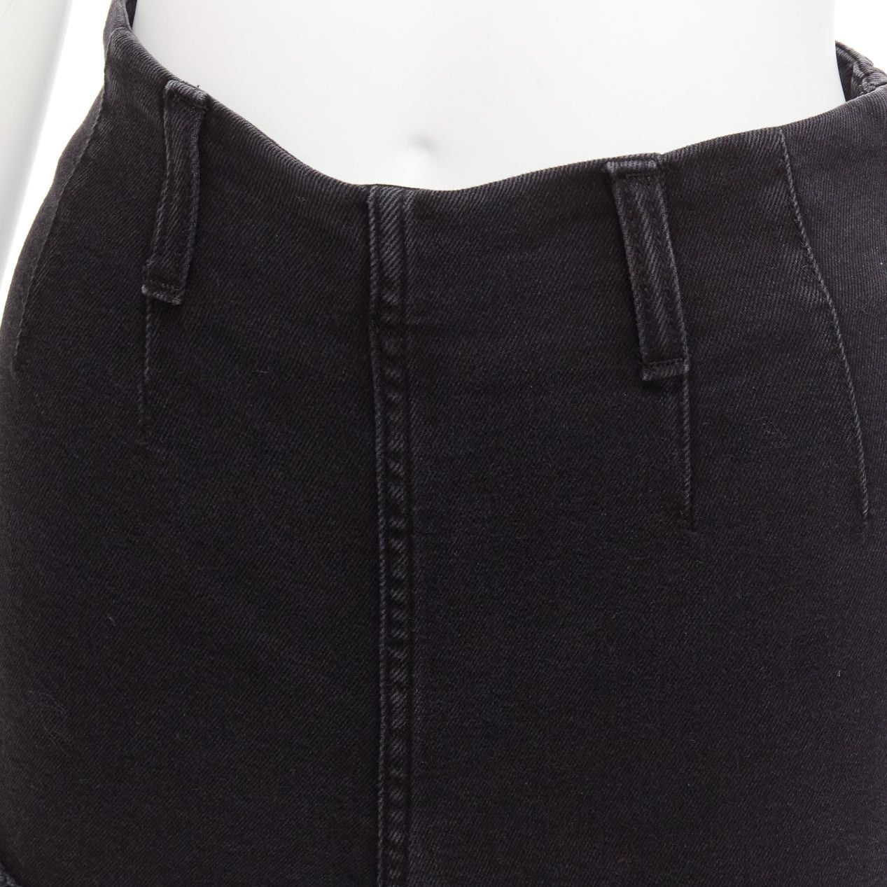 Philosophy di Lorenzo Serafini PHILOSOPHY black cotton blend high waist frayed hem flutter shorts IT38 XS Size 26" / US 2 / IT 38 - 7 Thumbnail