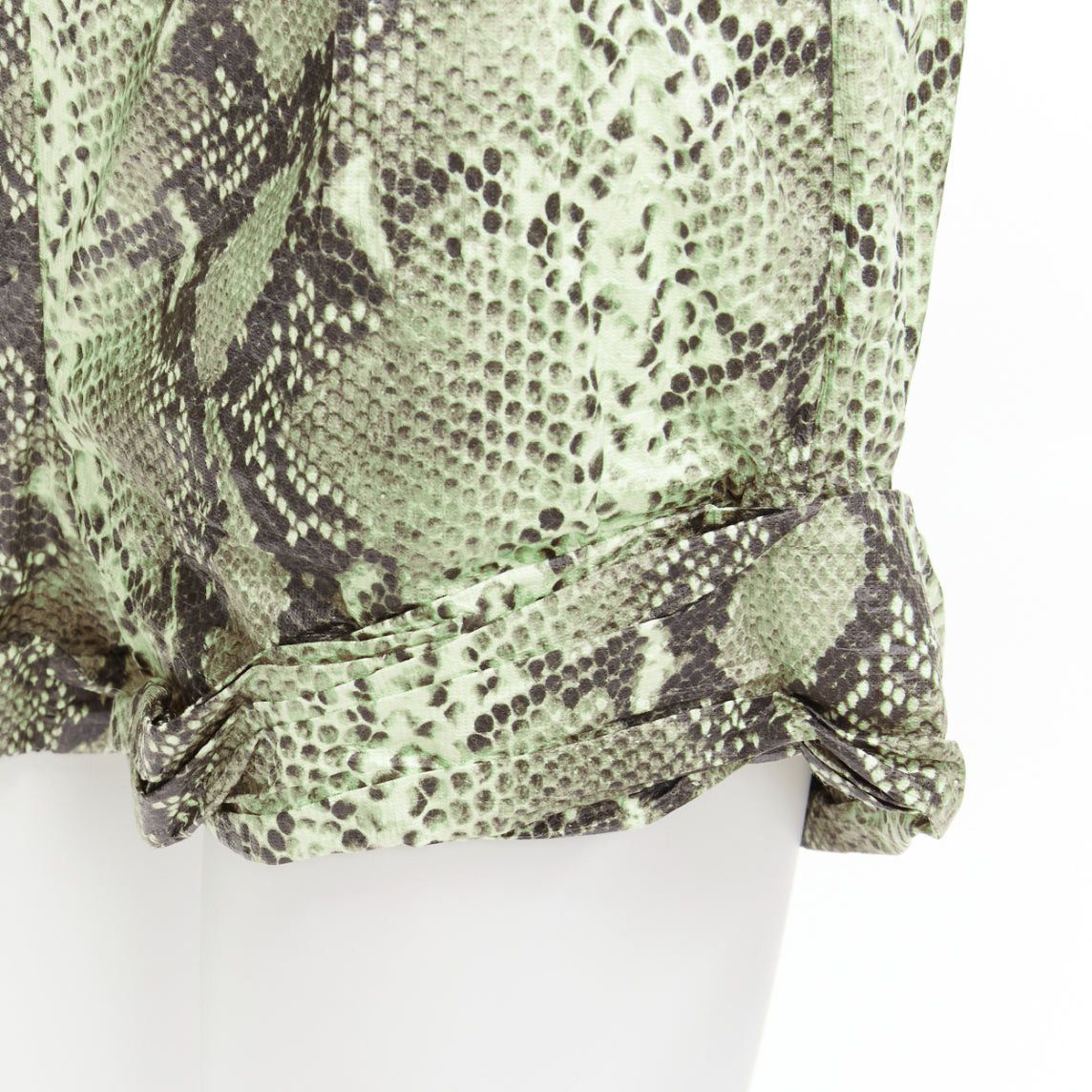 Philosophy di Lorenzo Serafini PHILOSOPHY beige scaled print paper effect high waist cuffed shorts IT38 XS Size 26" / US 2 / IT 38 - 2 Thumbnail