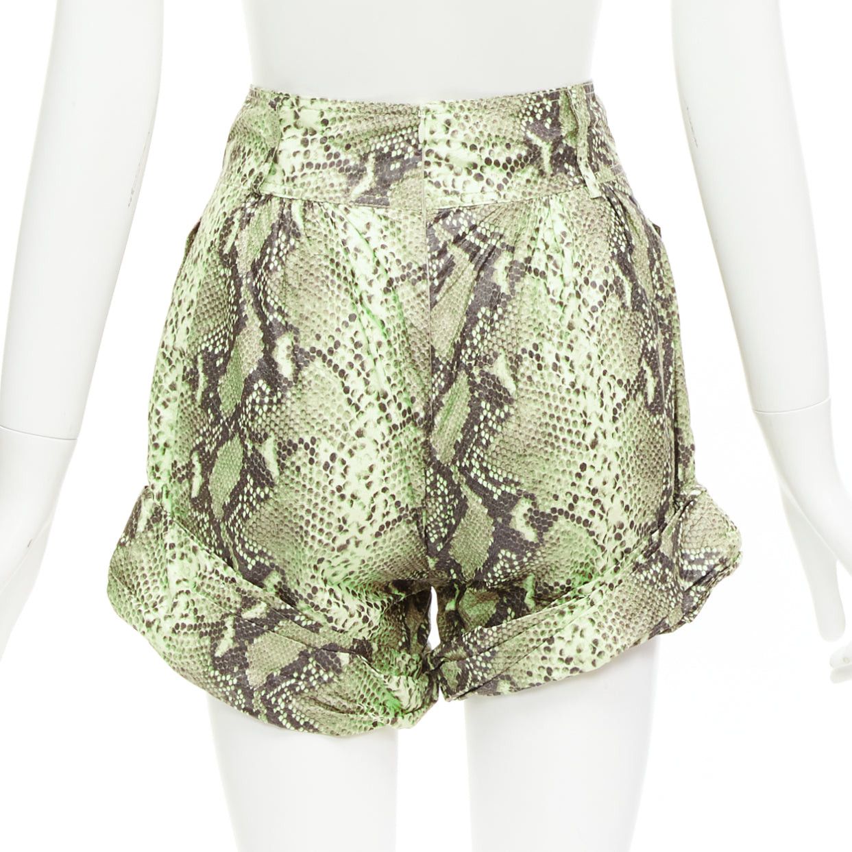 Philosophy di Lorenzo Serafini PHILOSOPHY beige scaled print paper effect high waist cuffed shorts IT38 XS Size 26" / US 2 / IT 38 - 5 Thumbnail
