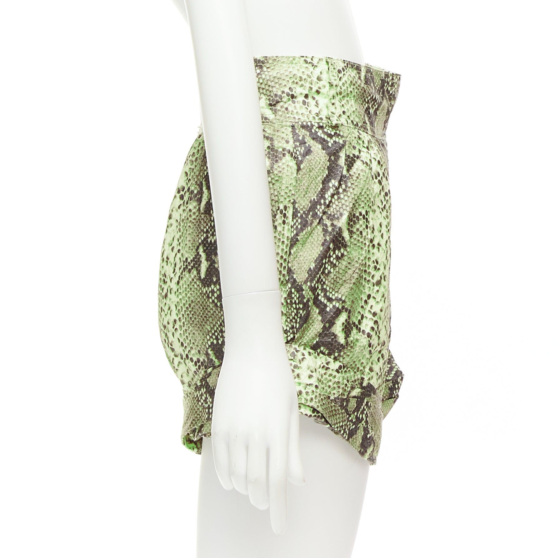 Philosophy di Lorenzo Serafini PHILOSOPHY beige scaled print paper effect high waist cuffed shorts IT38 XS Size 26" / US 2 / IT 38 - 4 Thumbnail