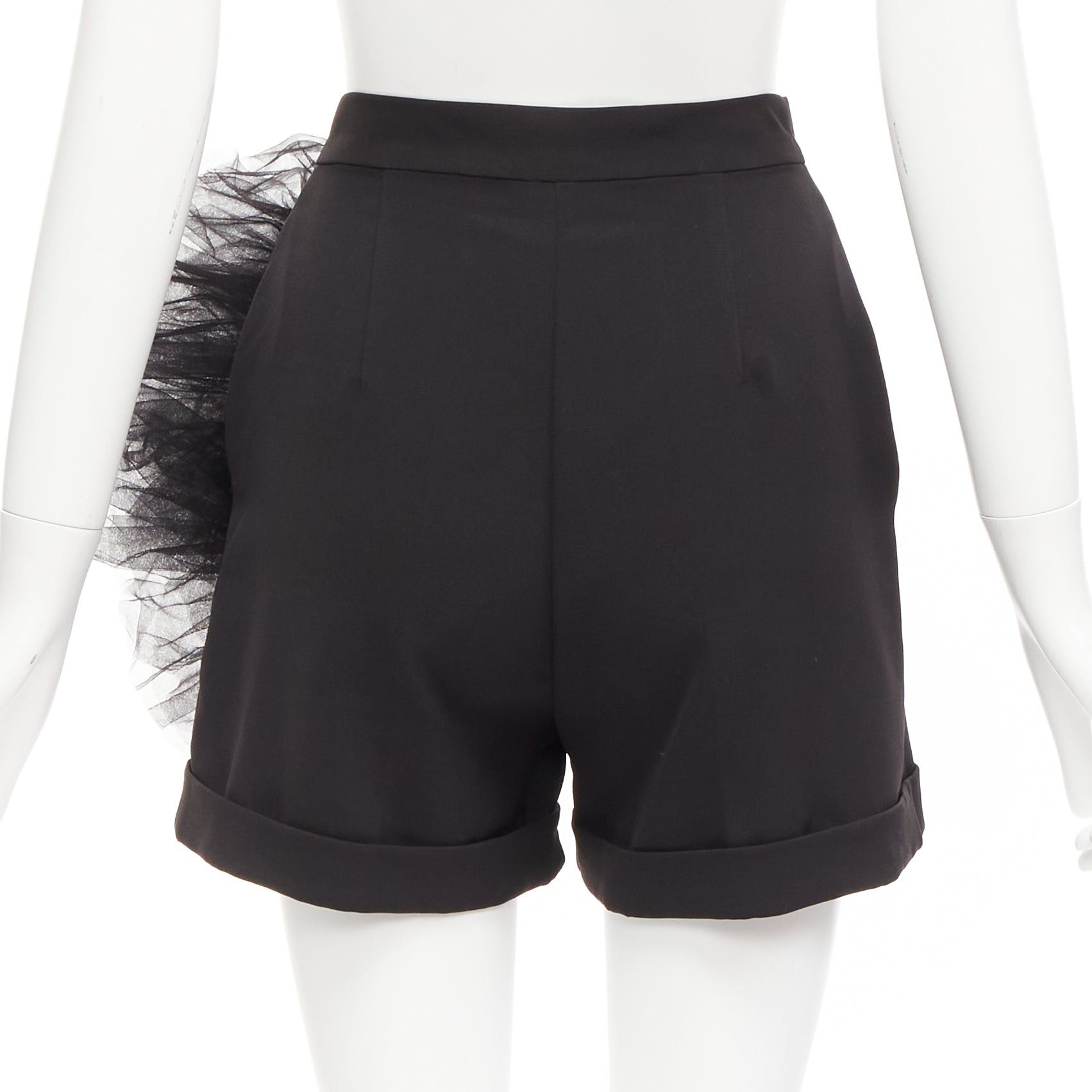 Other LOULOU STUDIO black oversized tulle flower high waisted cuffed shorts XS Size 27" / US 4 / IT 40 - 5 Thumbnail