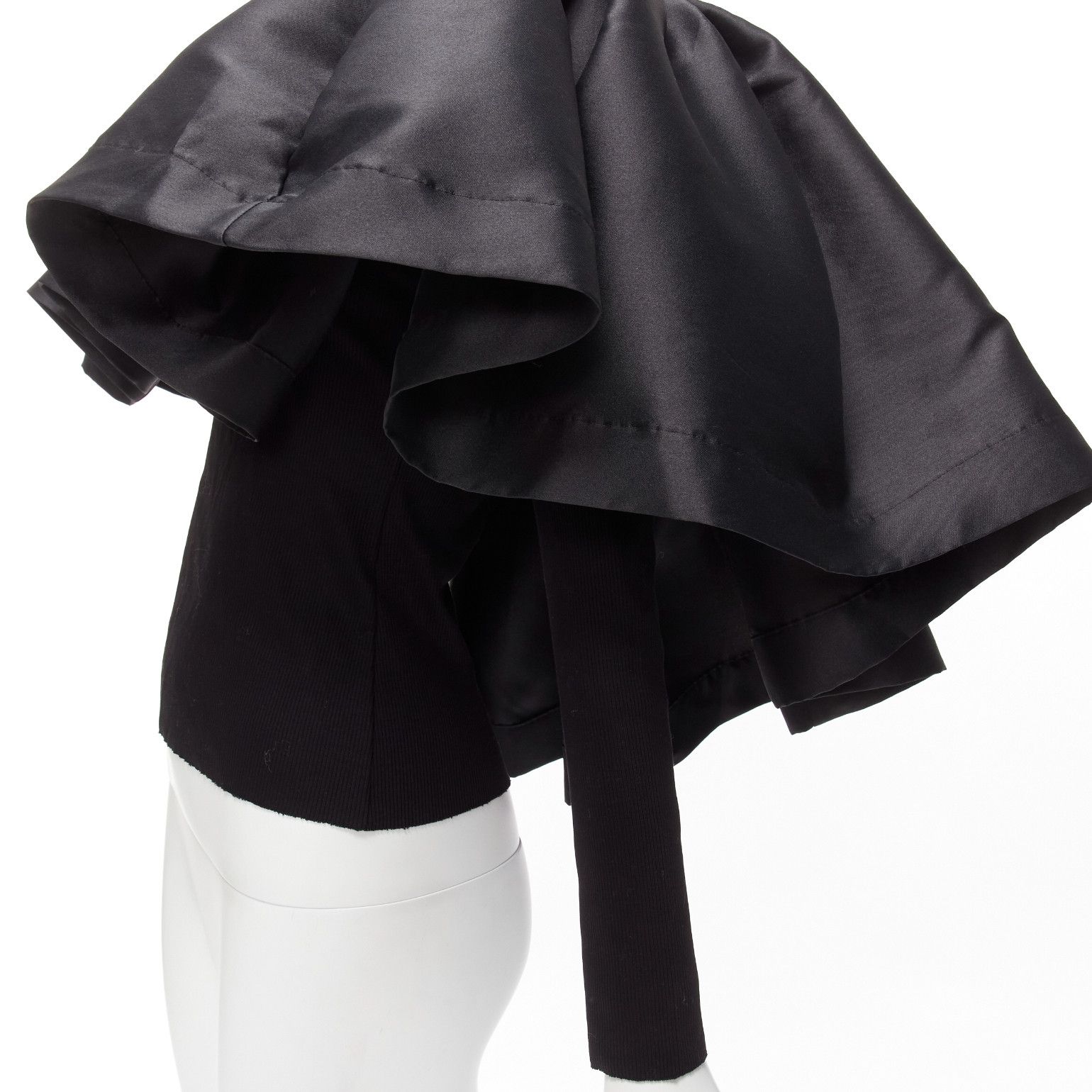 Marques'Almeida MARQUES ALMEIDA black organic cotton Victorian puff ruffle collar sweater XS Size XS / US 0-2 / IT 36-38 - 7 Thumbnail