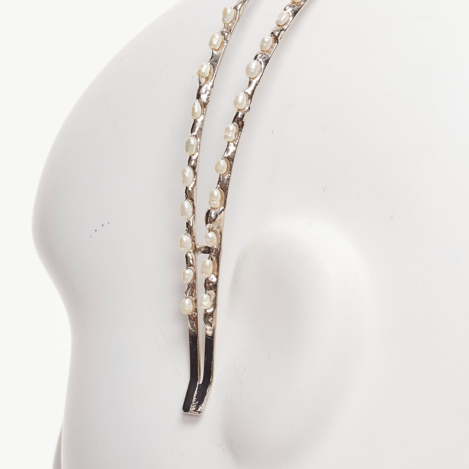 Other ROSANTICA faux pearl embellished wiggle silver metal alice headband Size ONE SIZE - 7 Thumbnail