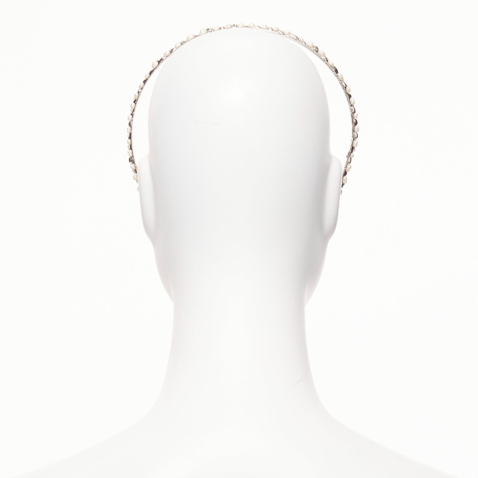 Other ROSANTICA faux pearl embellished wiggle silver metal alice headband Size ONE SIZE - 5 Thumbnail
