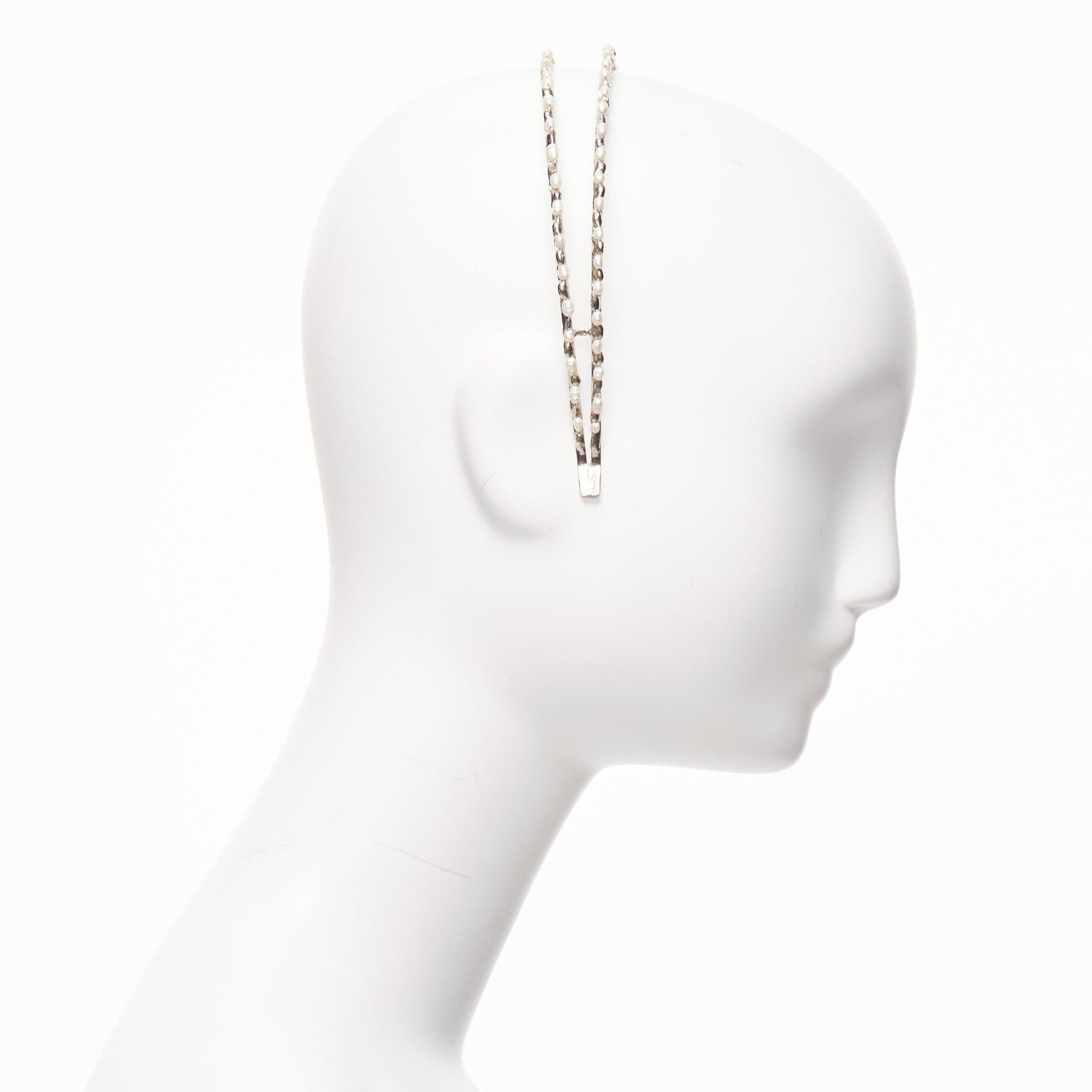 Other ROSANTICA faux pearl embellished wiggle silver metal alice headband Size ONE SIZE - 4 Thumbnail